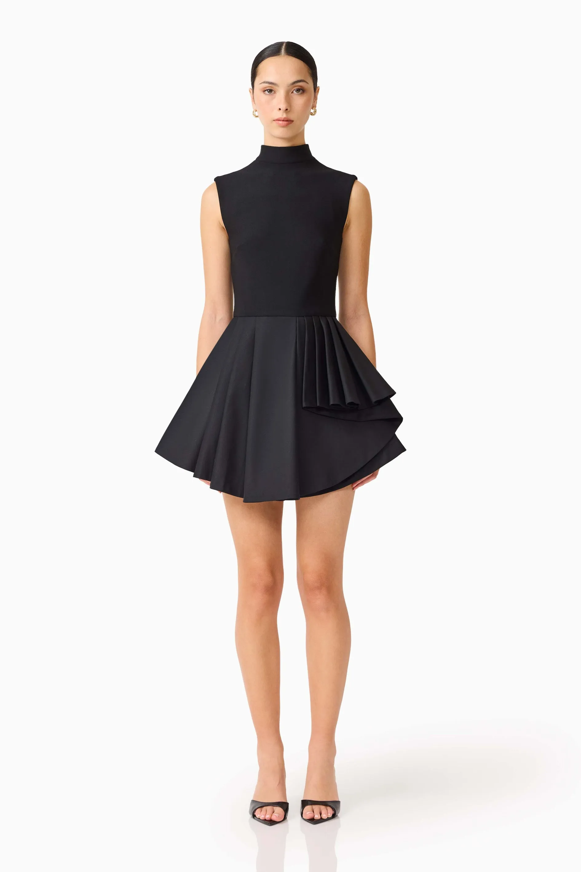 Nydia A-Line Mini Dress in Black sold by Elliatt
