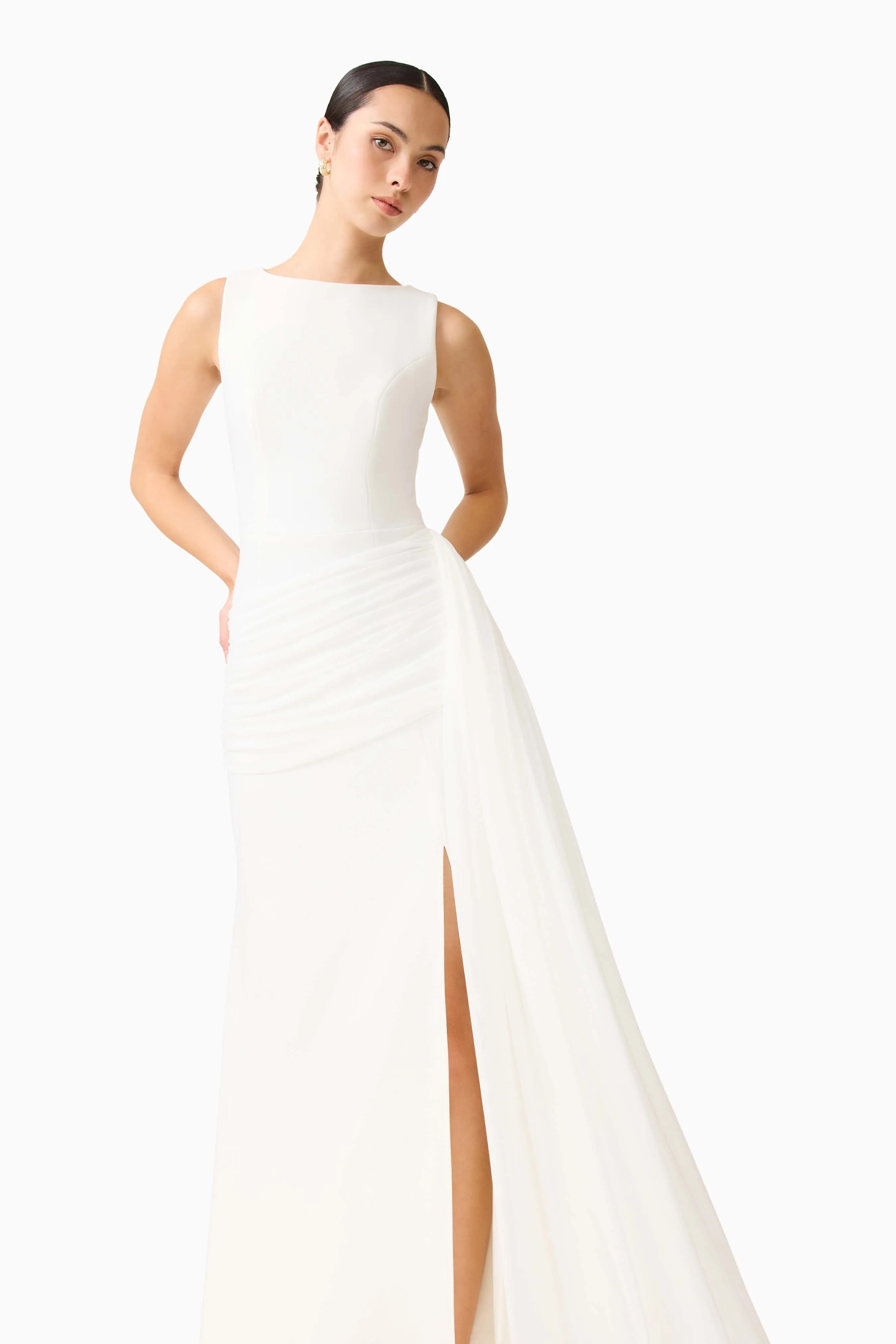 Amelina Sash Gown in White sold by Elliatt product image thumbnail 2