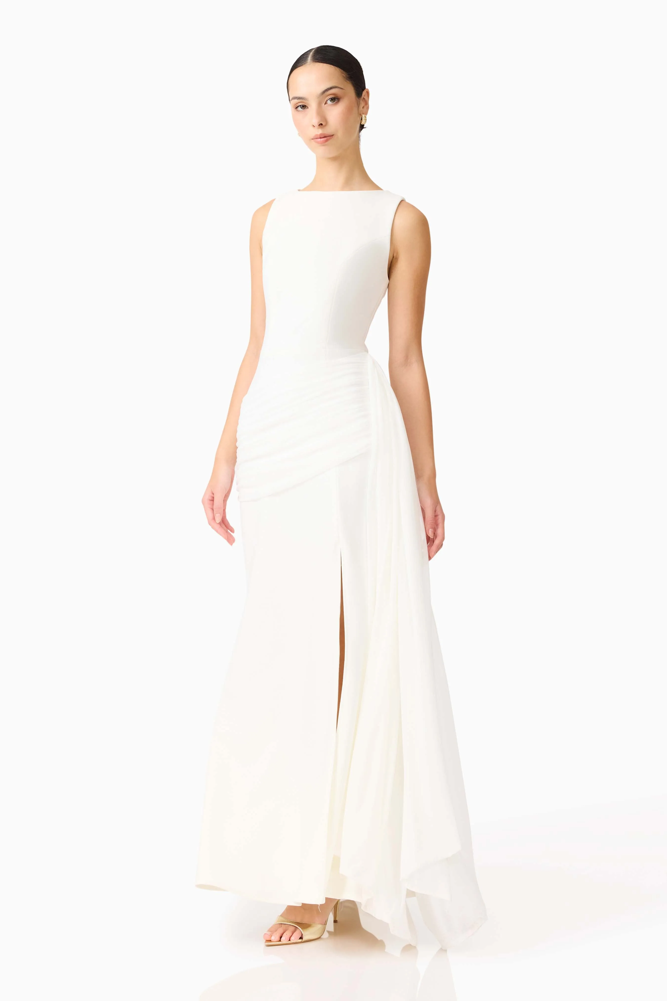 Amelina Sash Gown in White sold by Elliatt product image thumbnail 4