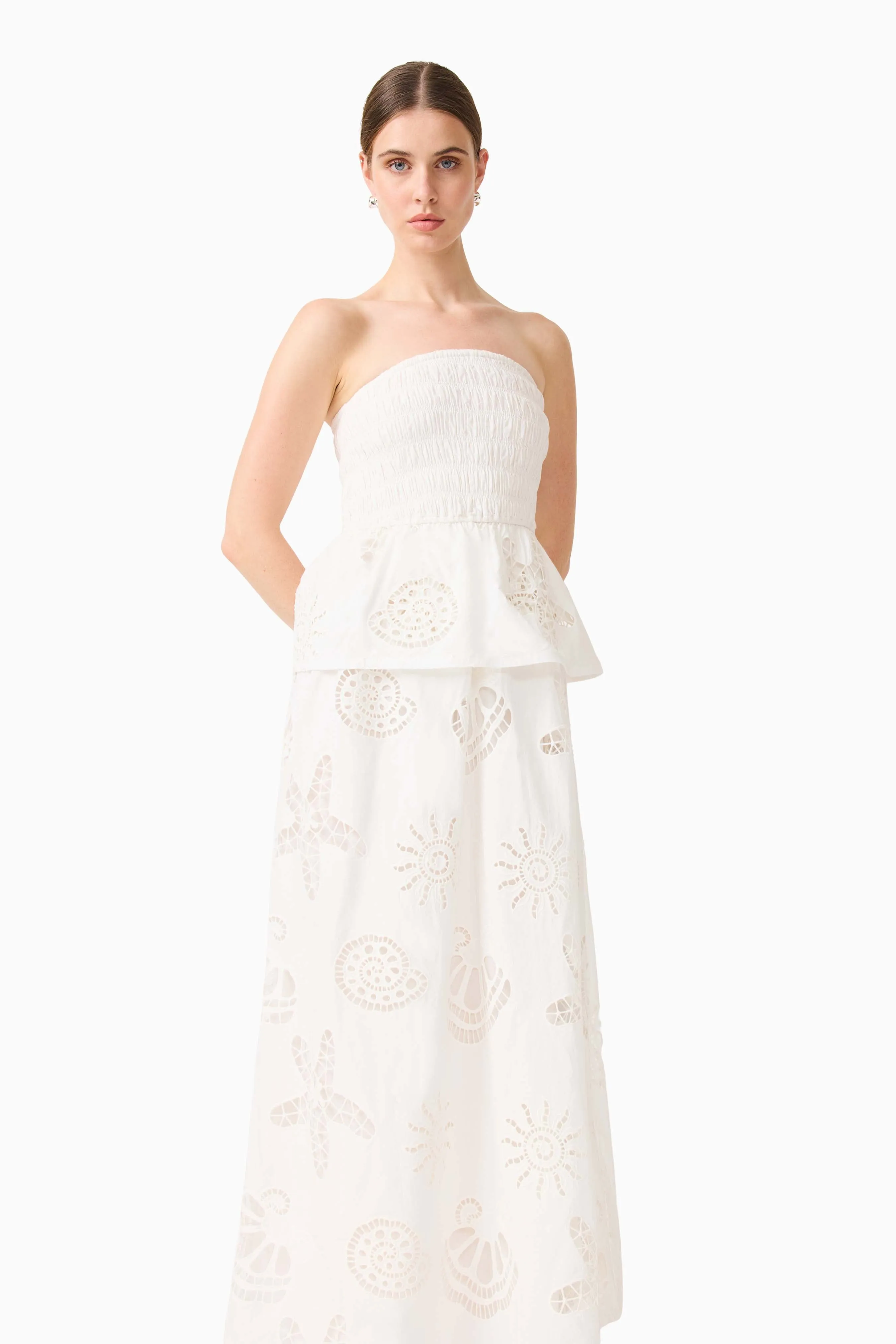 Celine Strapless Maxi Dress in White sold by Elliatt product image thumbnail 5