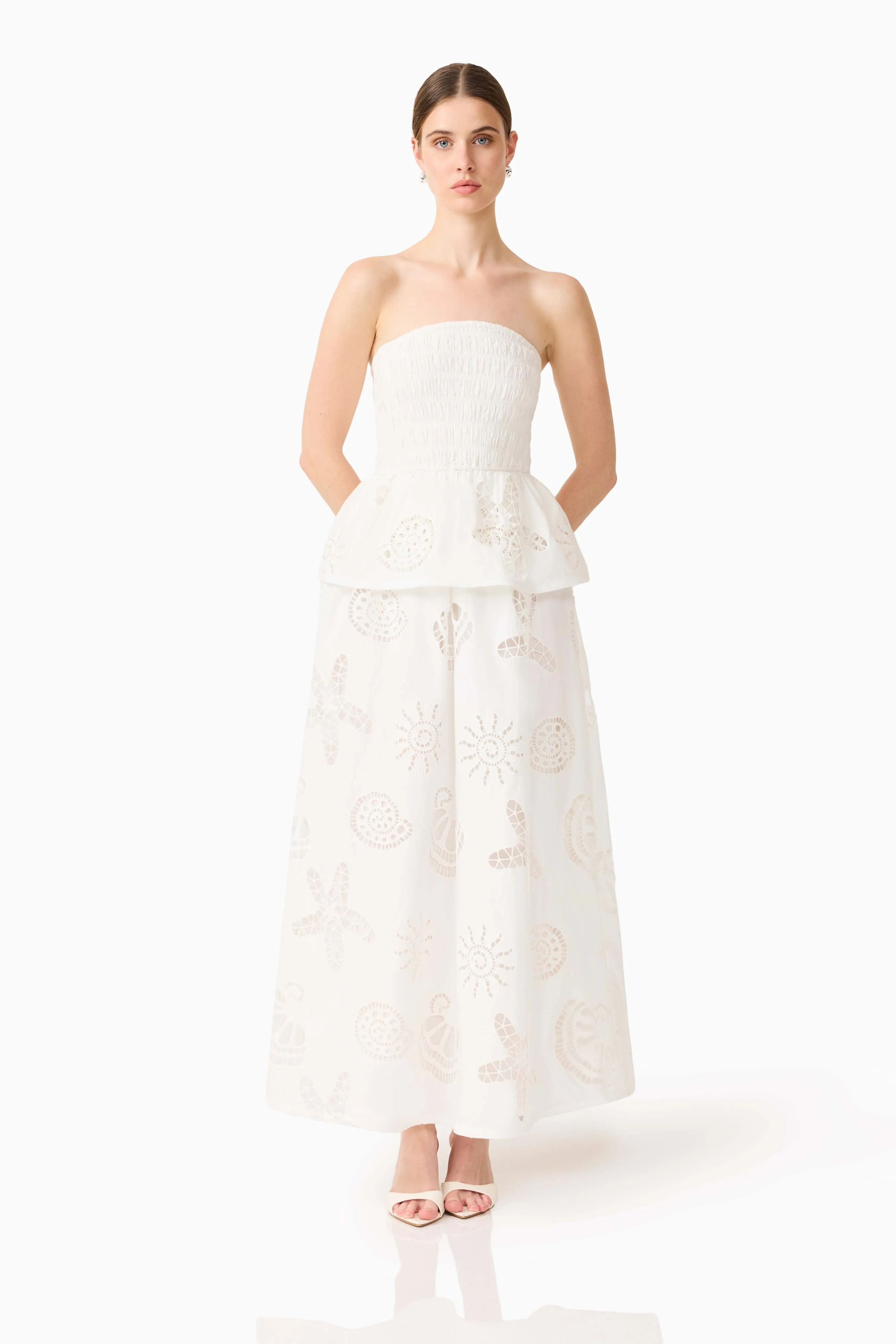 Celine Strapless Maxi Dress in White sold by Elliatt product image thumbnail 3