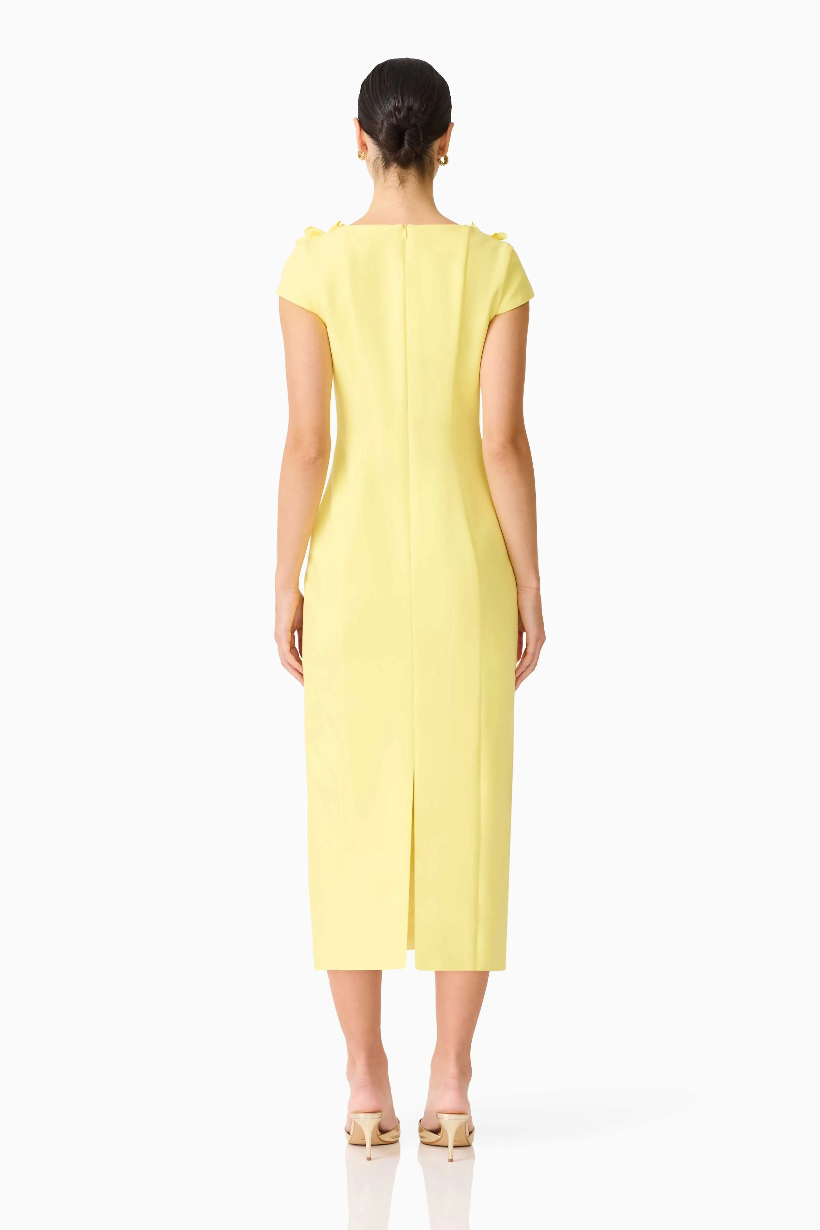 Cara Short Sleeve Midi Dress in Yellow sold by Elliatt product image thumbnail 3