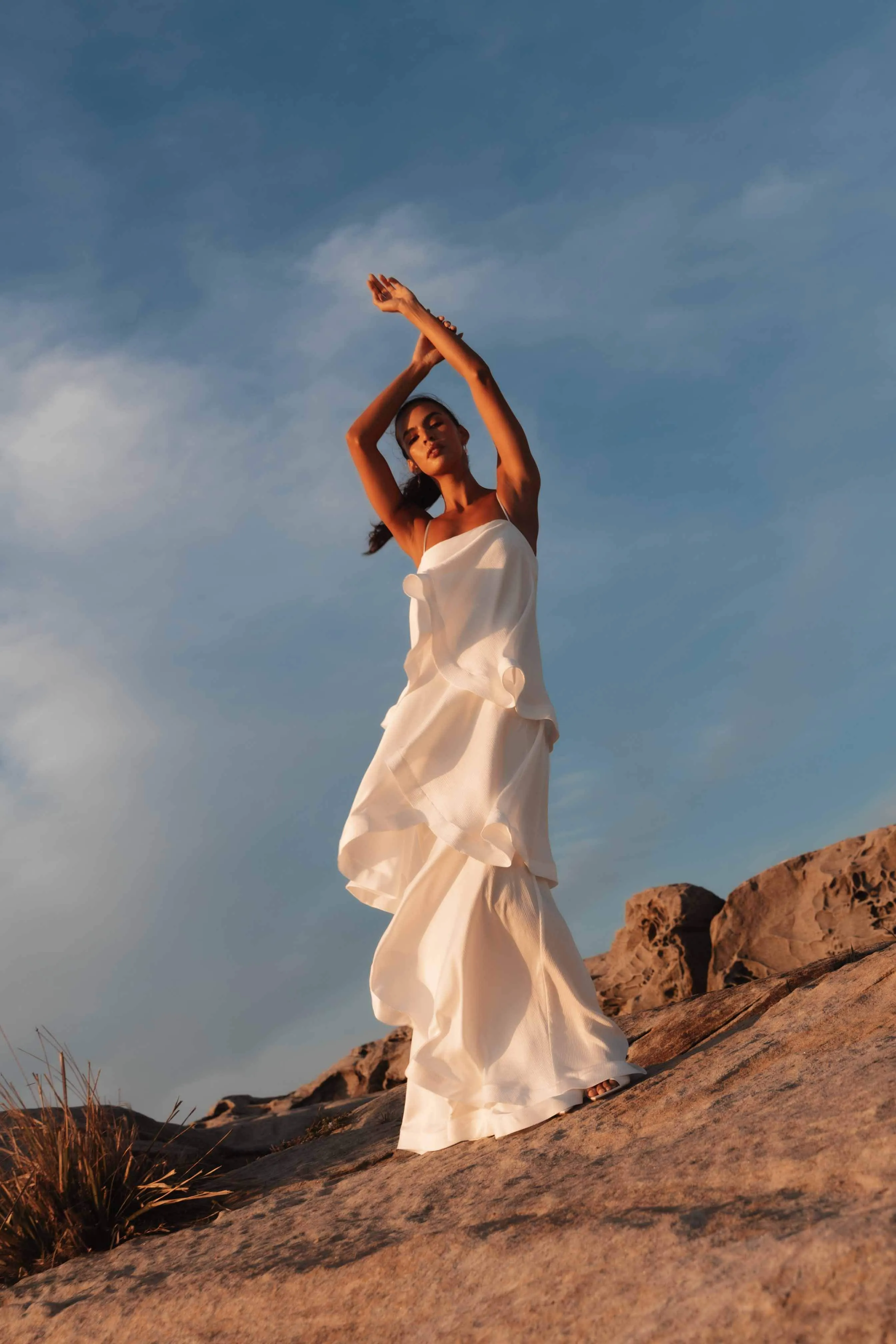 Tilly Tiered Maxi Dress in White sold by Elliatt product image thumbnail 2