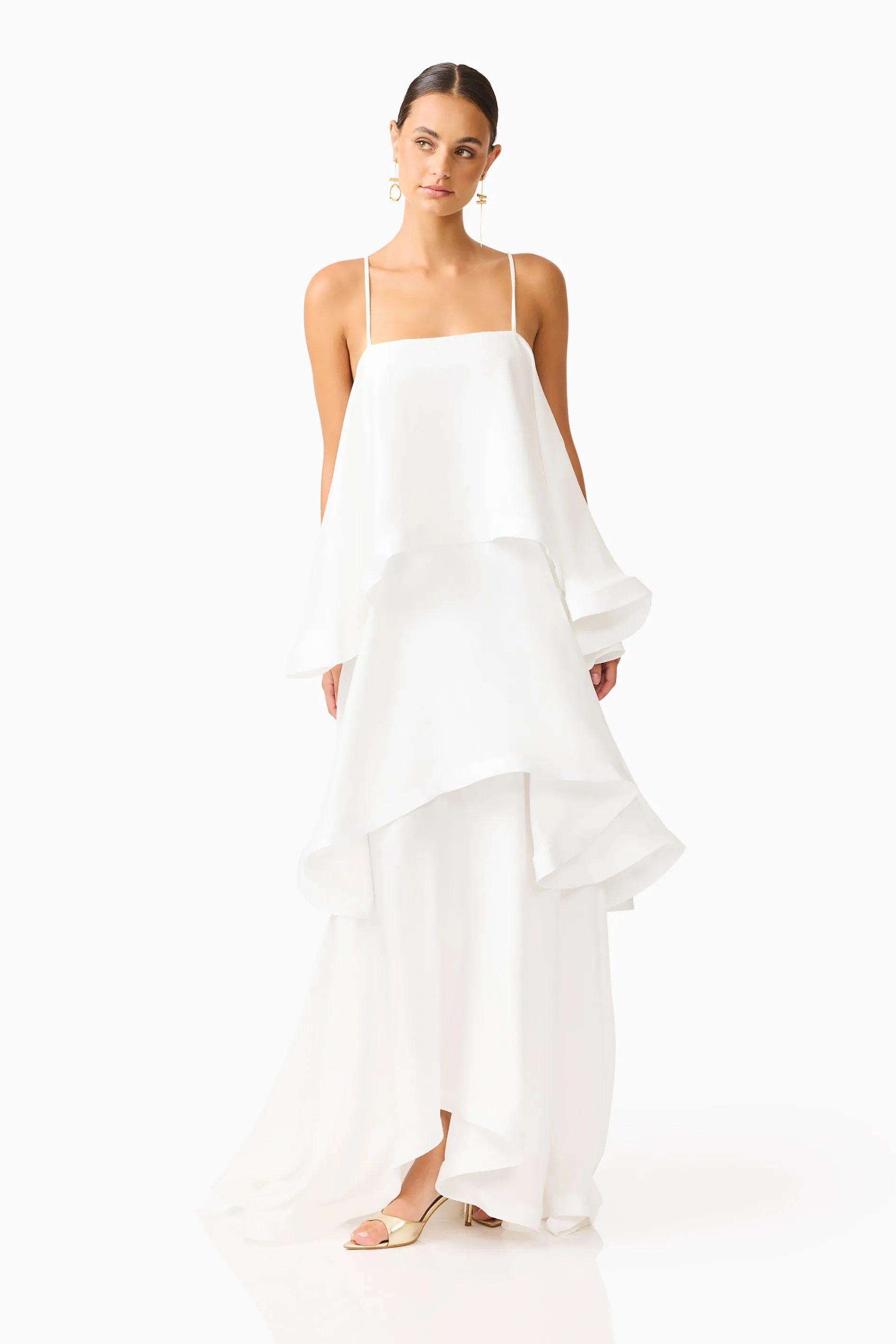 Tilly Tiered Maxi Dress in White sold by Elliatt product image thumbnail 4