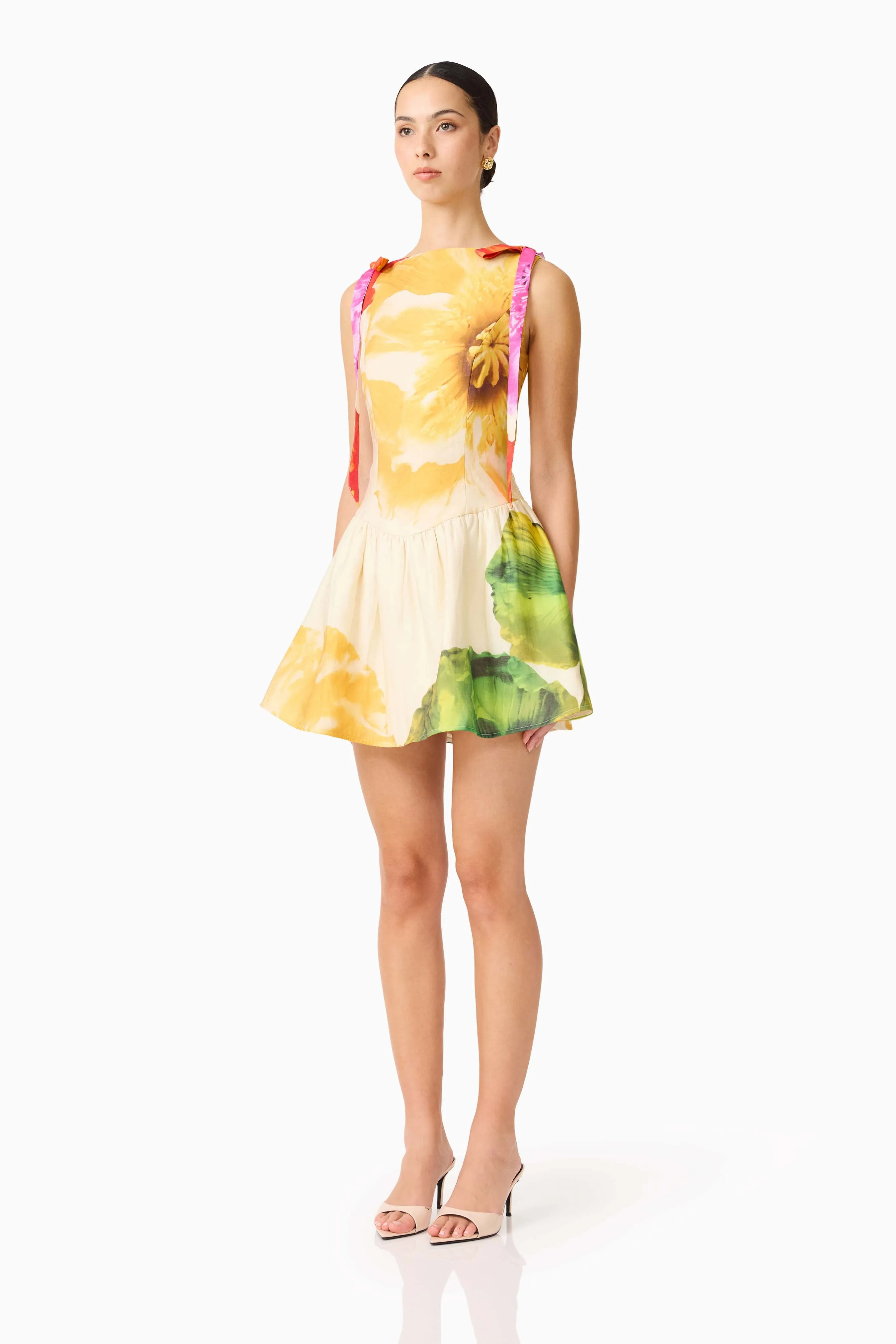 Lilia A-Line Mini Dress in Multi Floral sold by Elliatt product image thumbnail 4