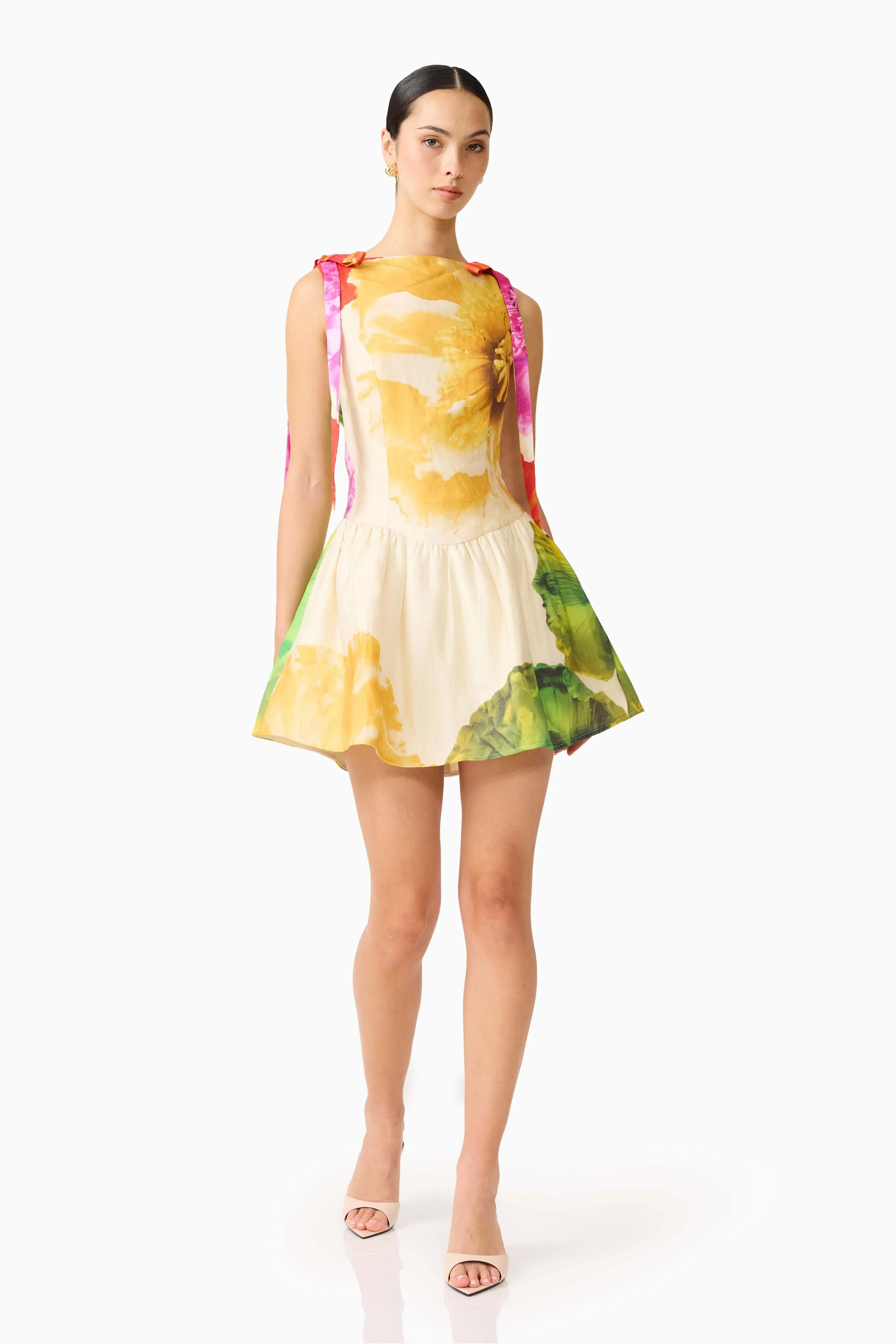 Lilia A-Line Mini Dress in Multi Floral sold by Elliatt product image thumbnail 5