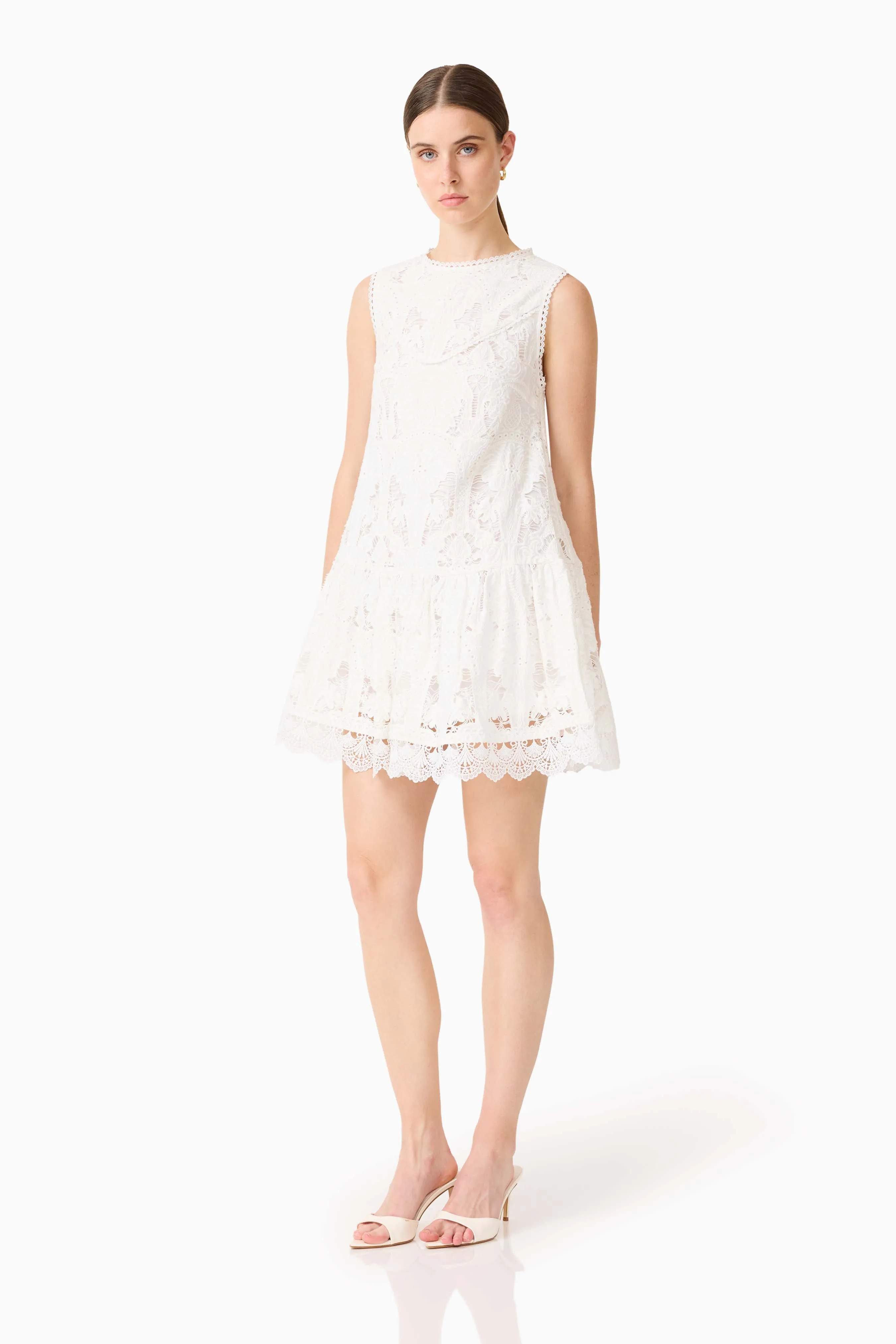 Giovanna Shift Mini Dress in White sold by Elliatt product image thumbnail 4