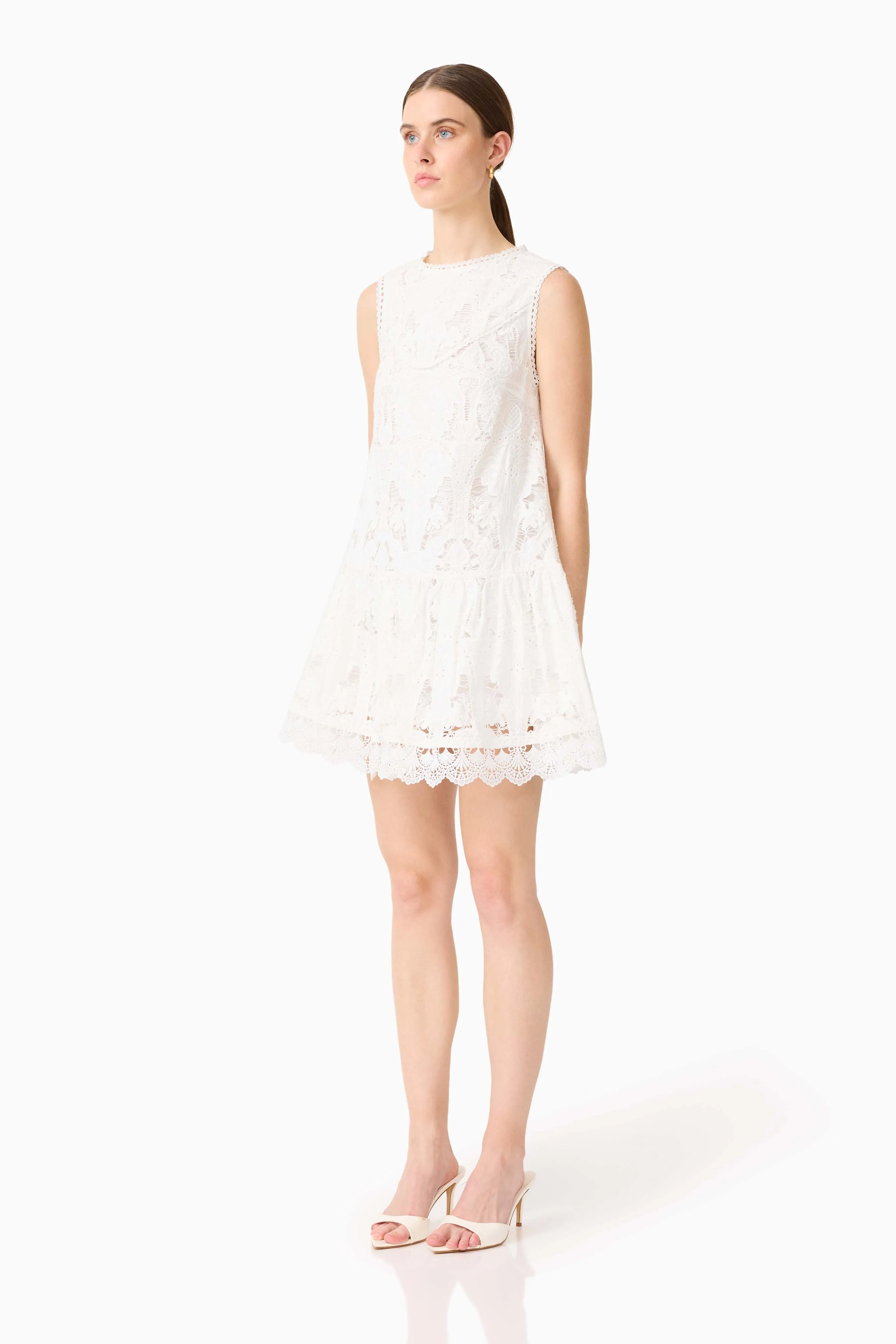 Giovanna Shift Mini Dress in White sold by Elliatt product image thumbnail 2