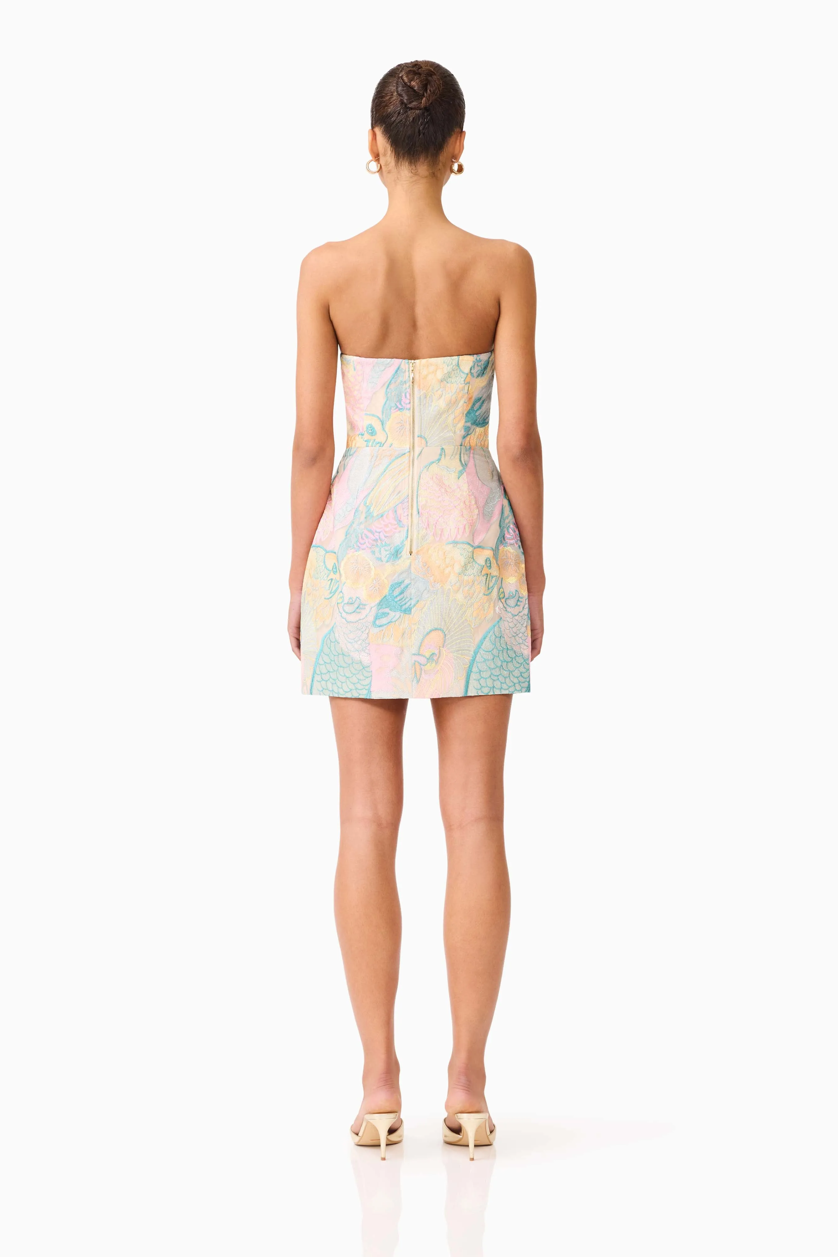 Taliah Strapless Mini Dress in Blue Multi sold by Elliatt product image thumbnail 5