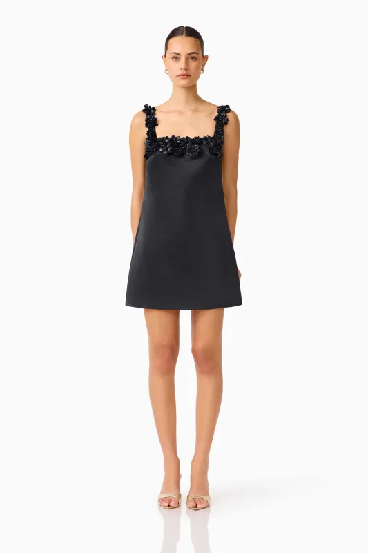 Lucetta Shift Mini Dress in Black made by Elliatt