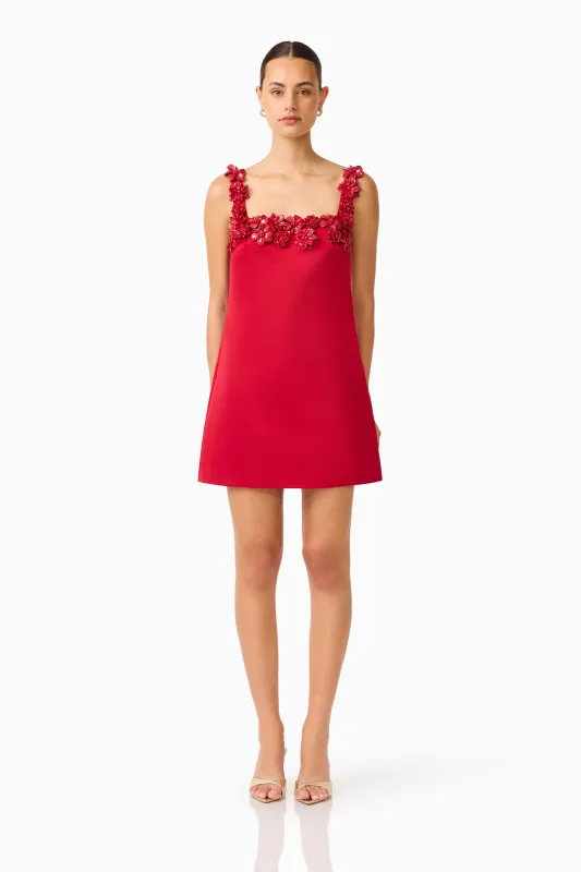 Lucetta Shift Mini Dress in Red made by Elliatt