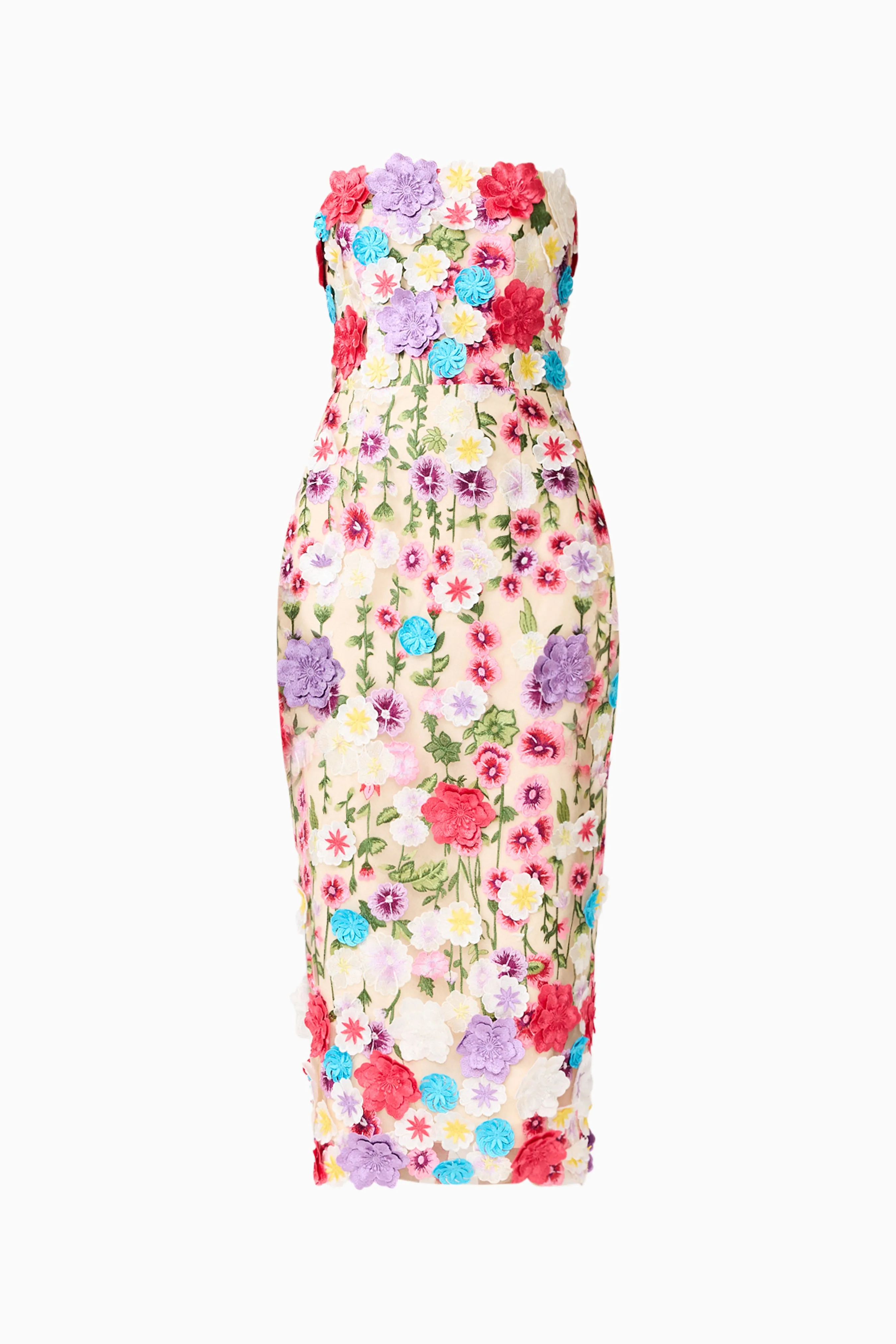Rosette Strapless Midi Dress in Multi Floral sold by Elliatt product image thumbnail 3