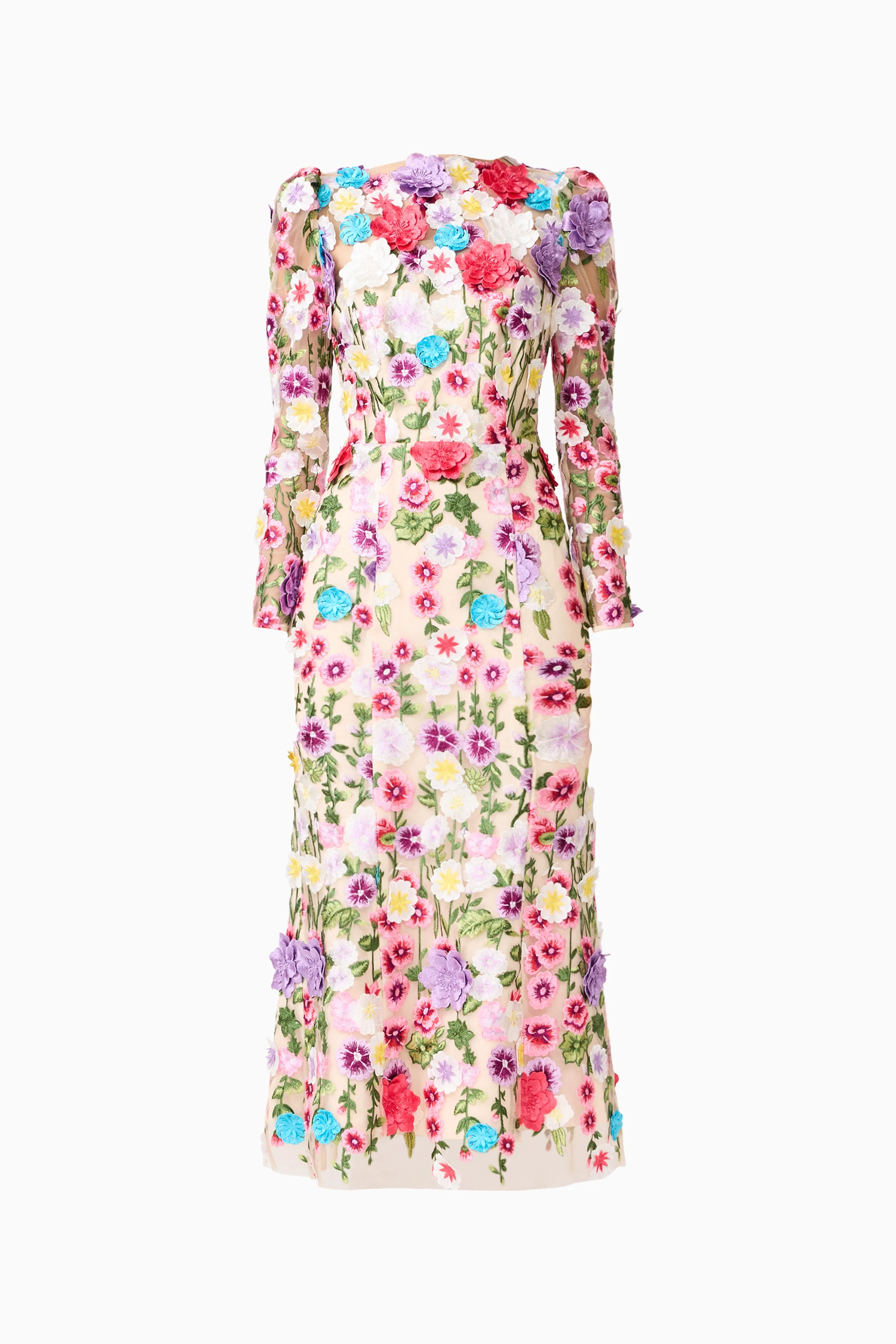 Rosette Long Sleeve Midi Dress in Multi Floral sold by Elliatt product image thumbnail 3