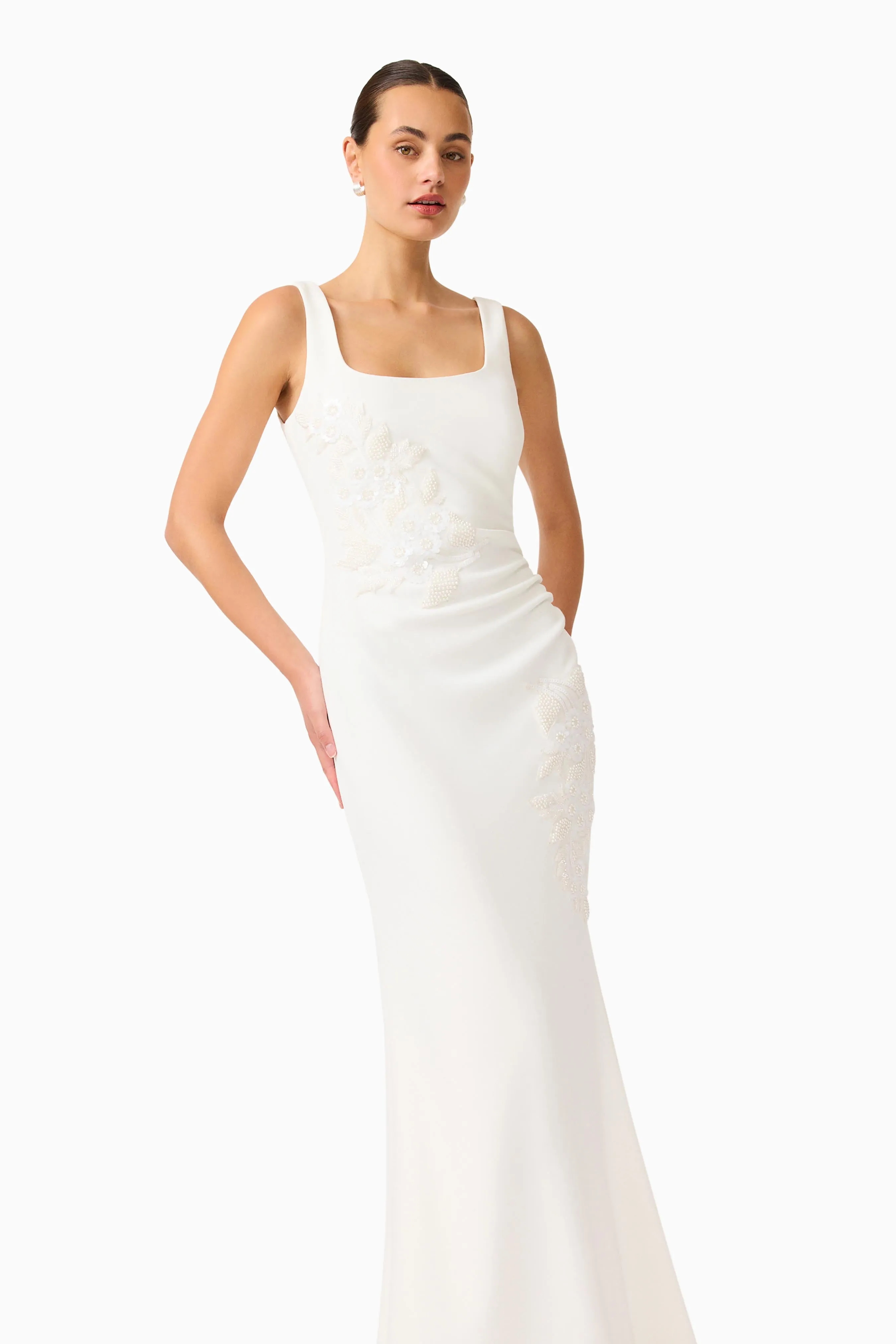 Odelia Beaded Maxi Dress in White sold by Elliatt product image thumbnail 2