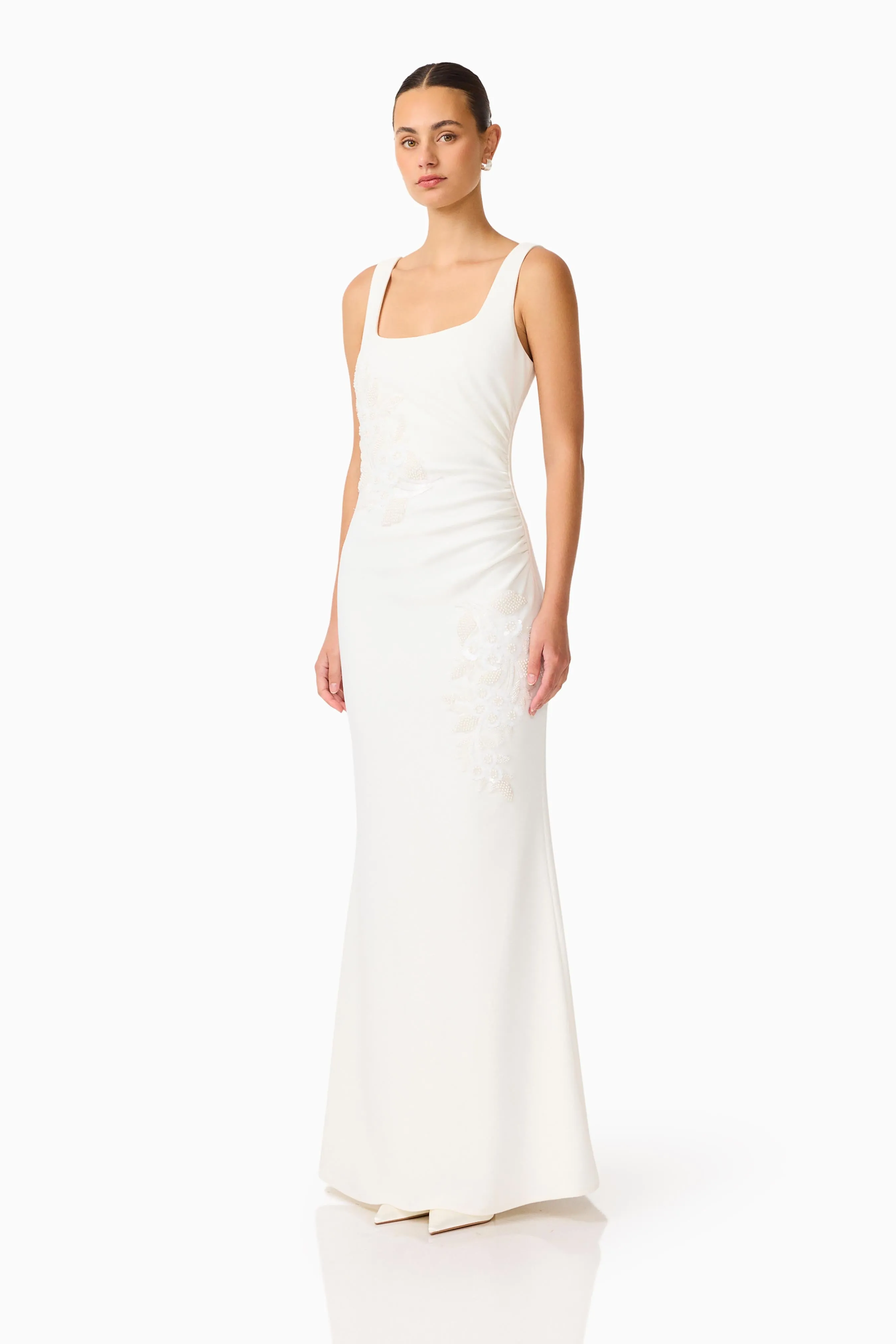 Odelia Beaded Maxi Dress in White sold by Elliatt product image thumbnail 4