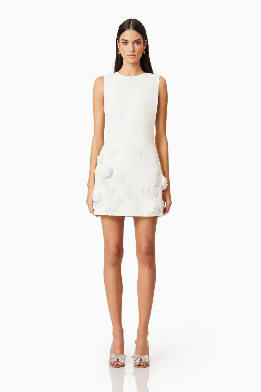 Lilydale Shift Mini Dress In White made by Elliatt