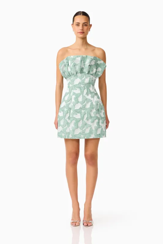 Lisette Ruffle Mini Dress in Sea Green made by Elliatt