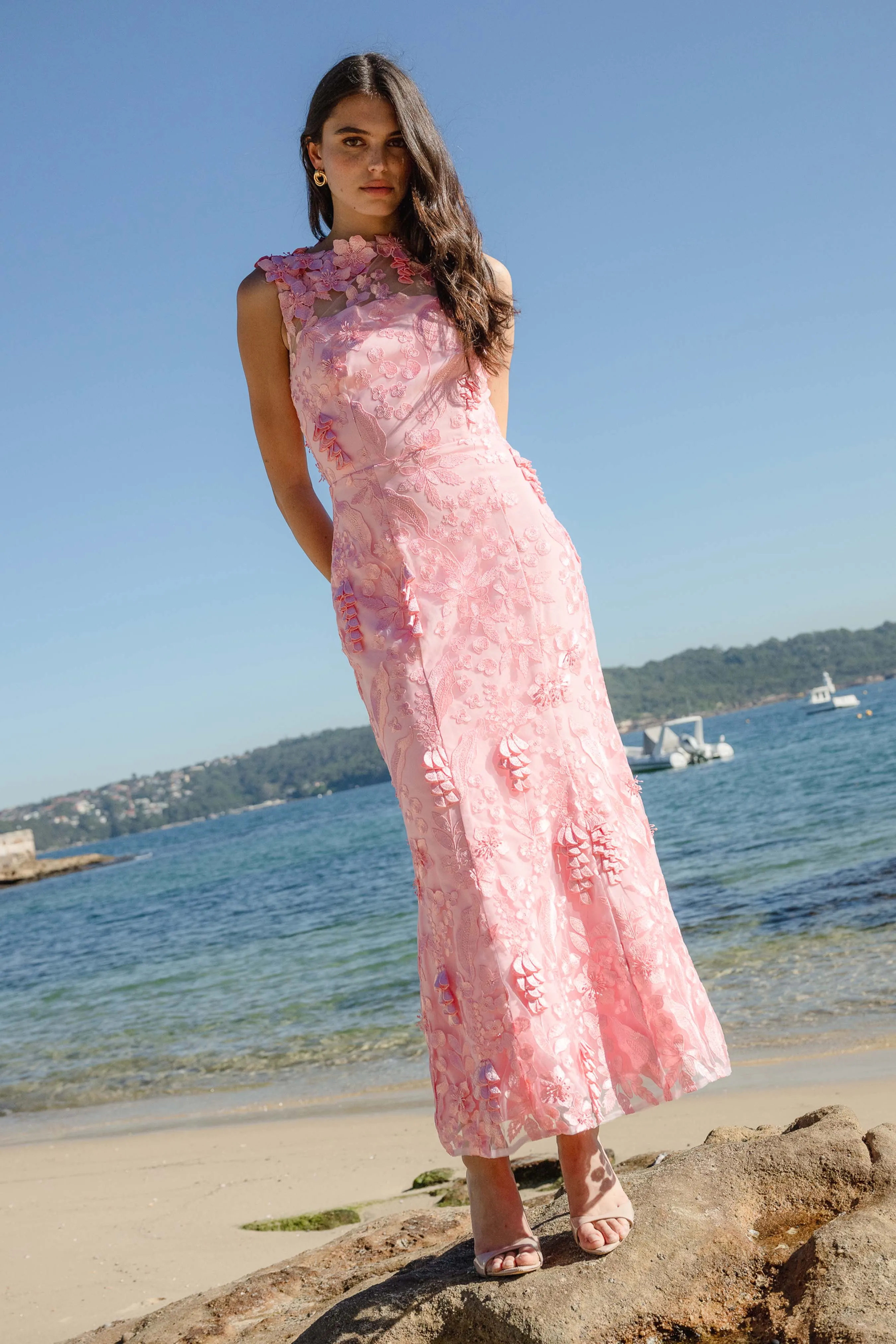 Monique Floral Applique Midi in Pink sold by Elliatt product image thumbnail 2
