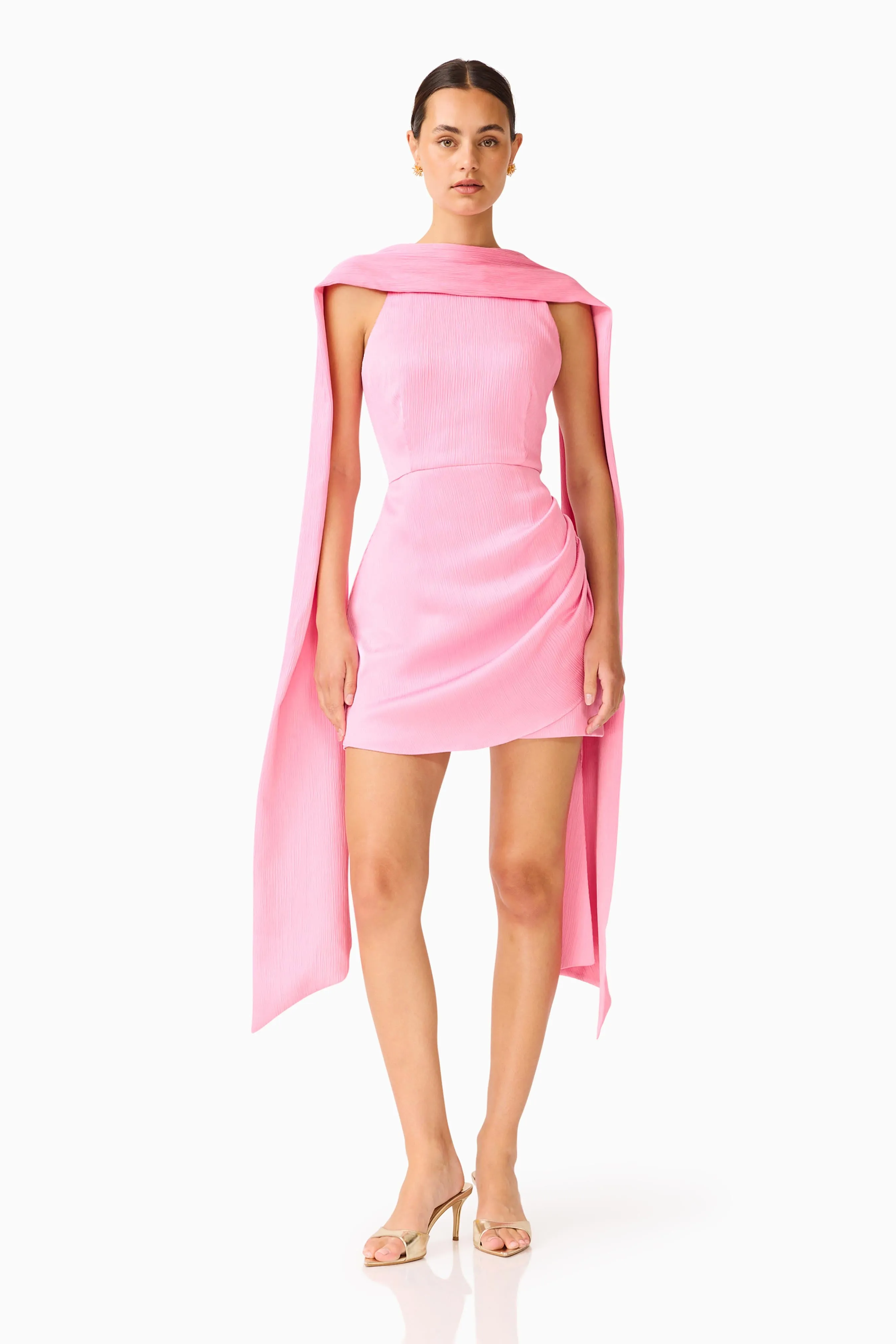 Calista Neck Scarf Mini Dress in Pink sold by Elliatt product image thumbnail 2