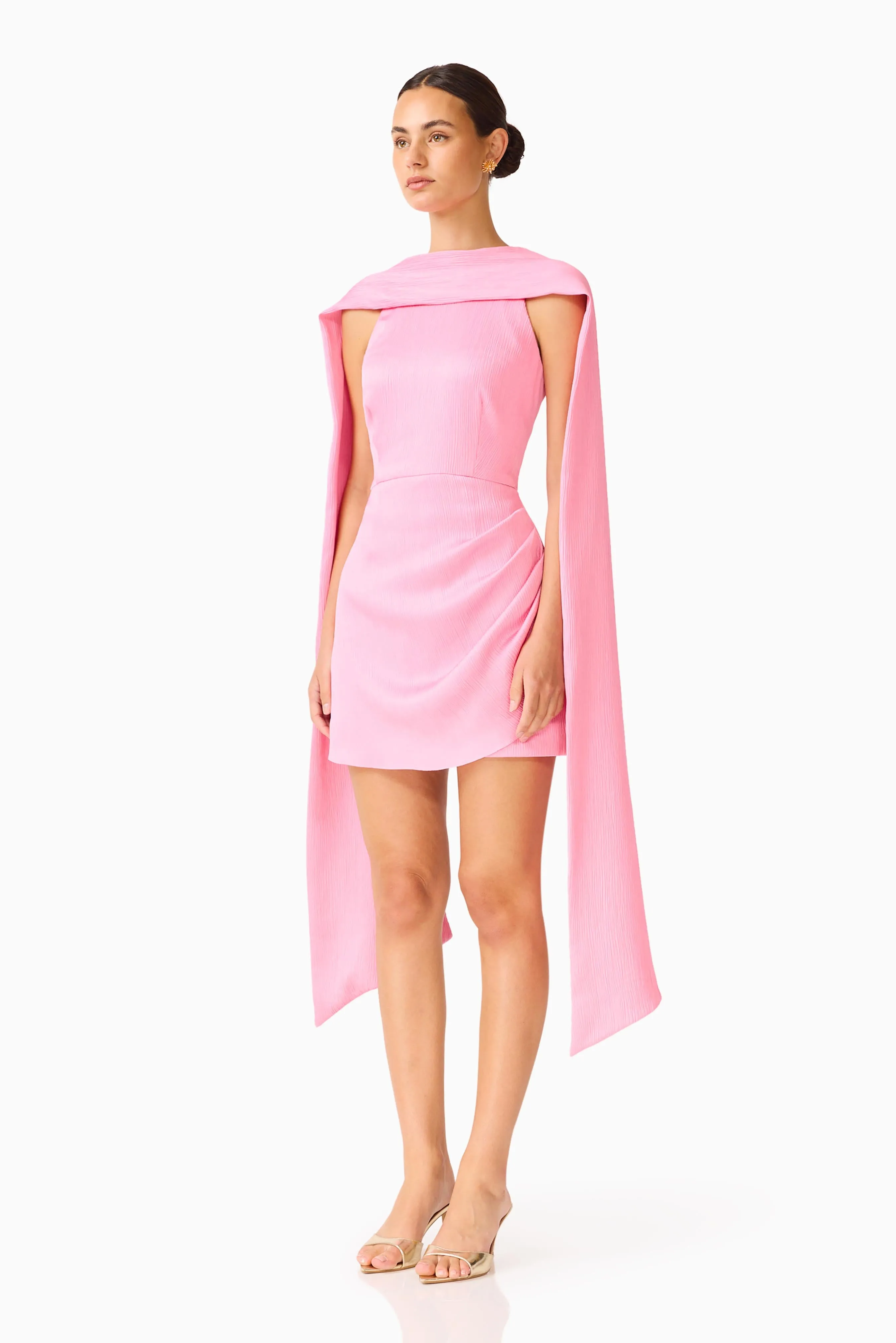 Calista Neck Scarf Mini Dress in Pink sold by Elliatt product image thumbnail 4