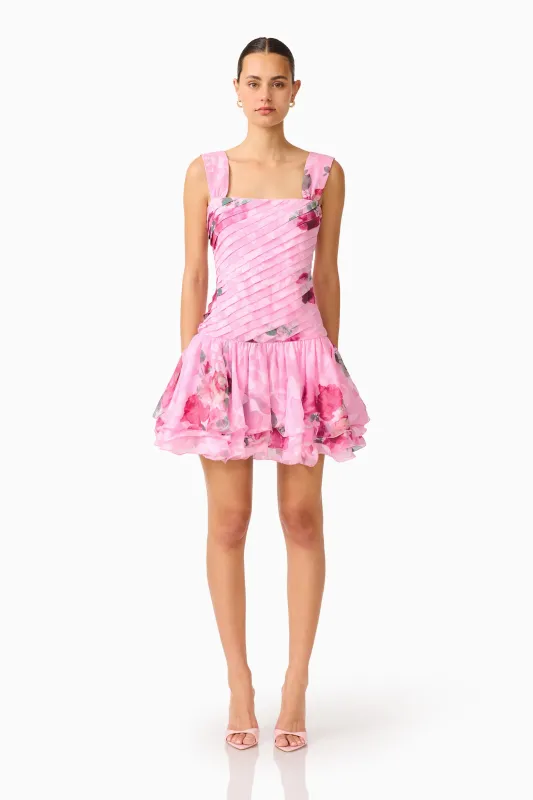 Eleanora Drop Waist Mini in Pink Floral made by Elliatt