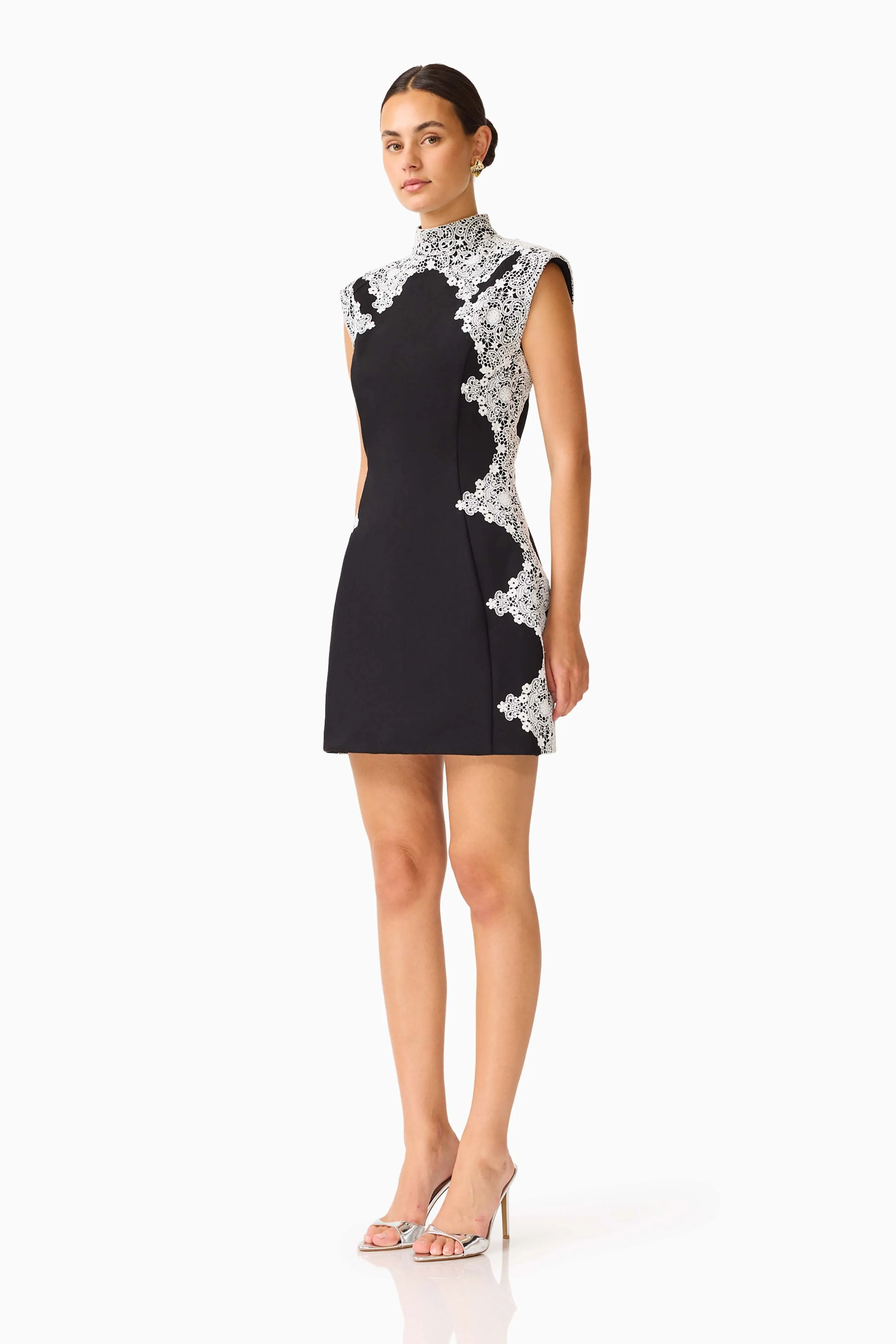 Elysia Lace Mini Dress in Black sold by Elliatt product image thumbnail 4