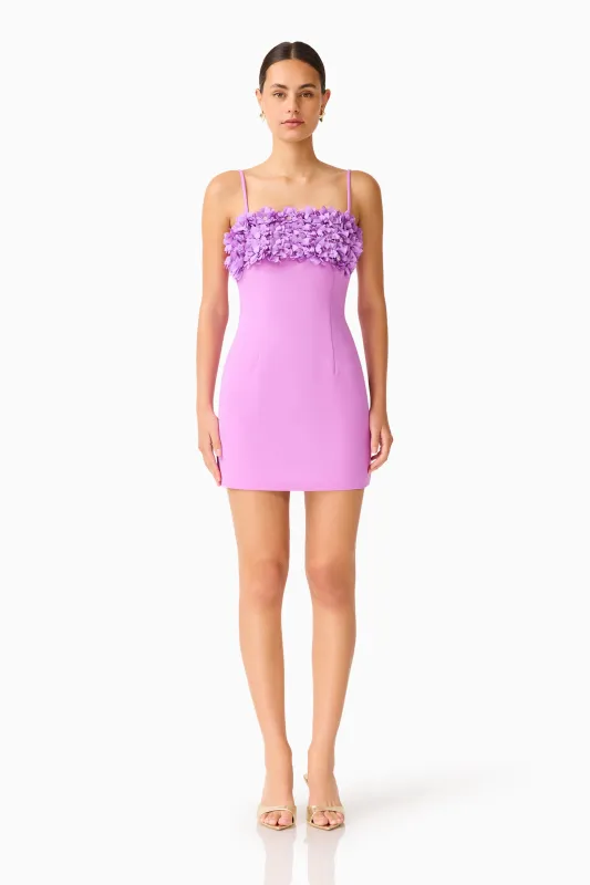 Solenne Party Mini Dress in Purple made by Elliatt