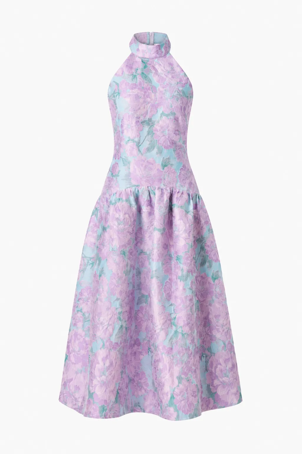 Nolana Halter Midi Dress in Blue & Purple Floral sold by Elliatt product image thumbnail 3