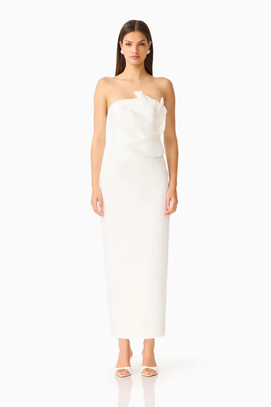 Laurentia Column Midi Dress in White made by Elliatt