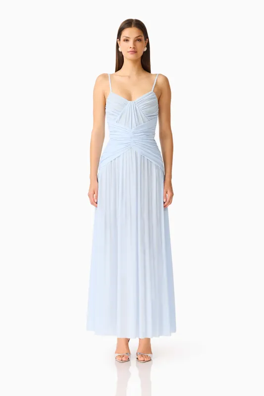 Florencea Drop Waist Maxi Dress in Powder Blue made by Elliatt