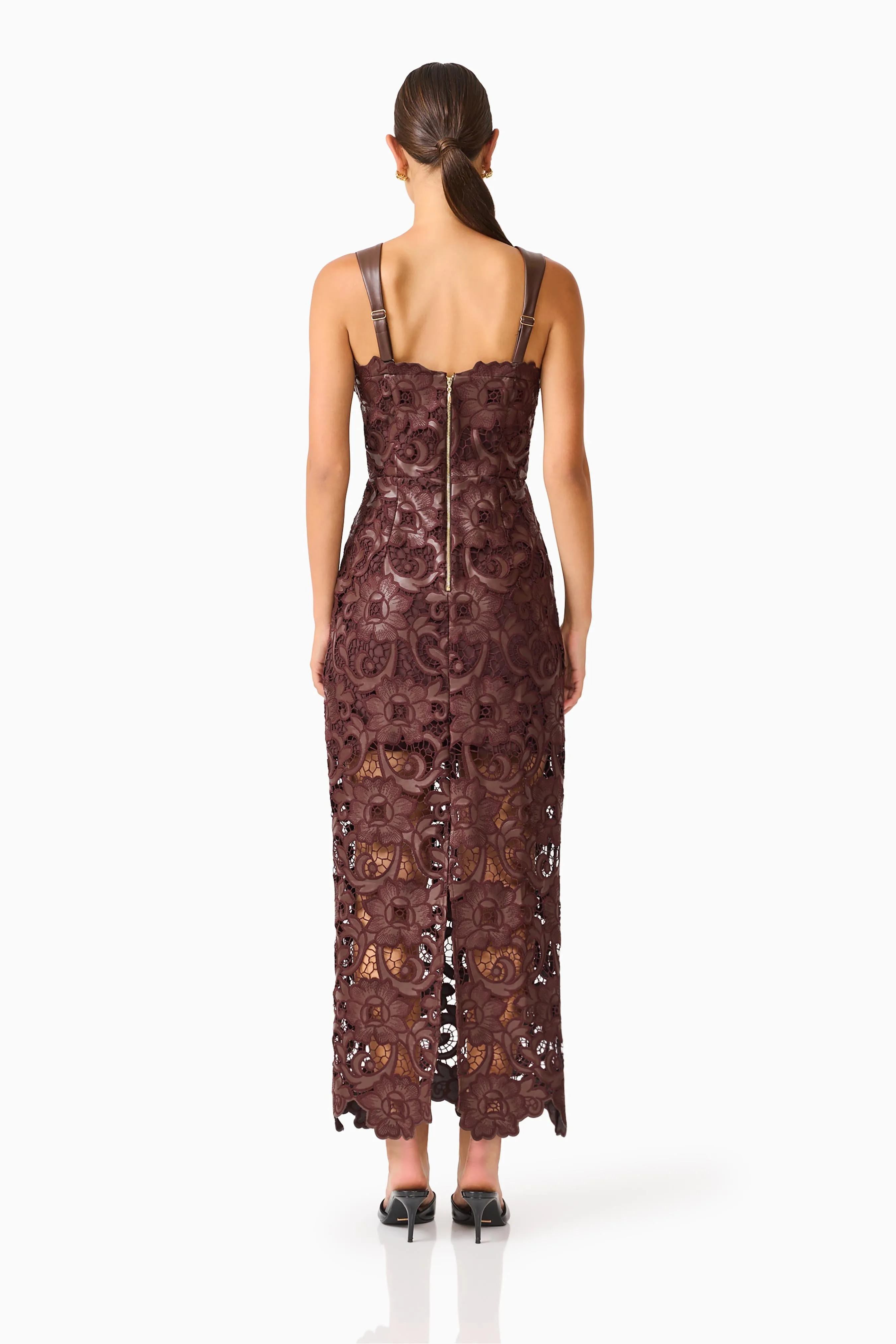 Novelle Column Midi Dress in Brown sold by Elliatt product image thumbnail 5