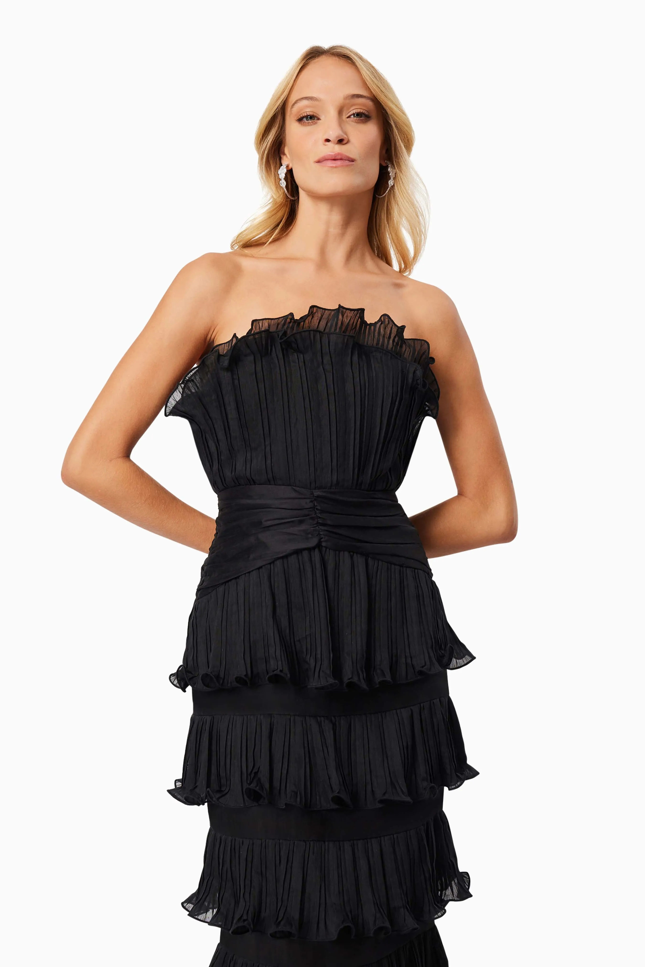 Maya Pleated Midi Dress in Black sold by Elliatt product image thumbnail 2