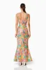 Tiki Floral Sequin Fitted Maxi Dress In Florals sold by Elliatt