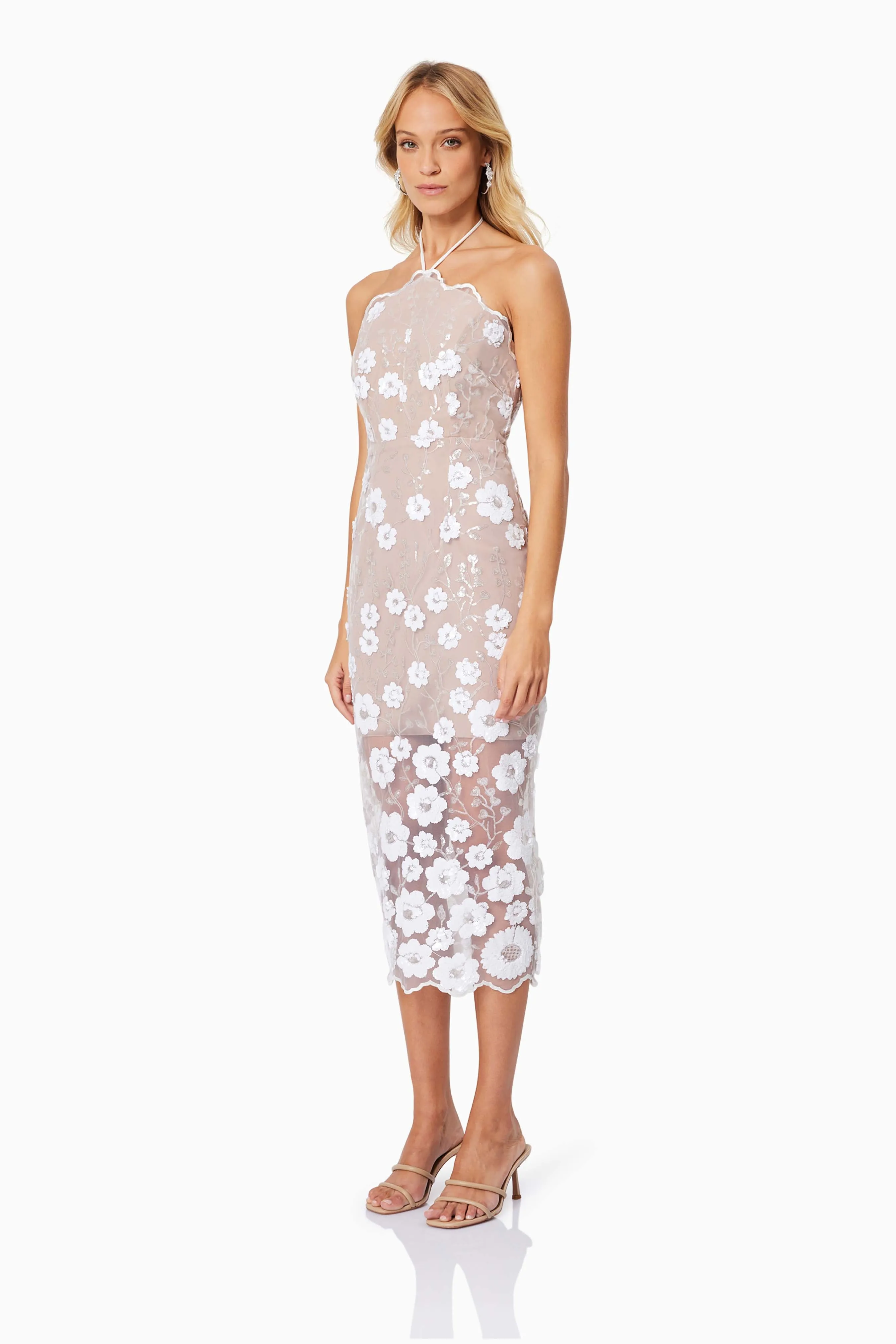Elodie Midi Cocktail Dress in White sold by Elliatt product image thumbnail 3