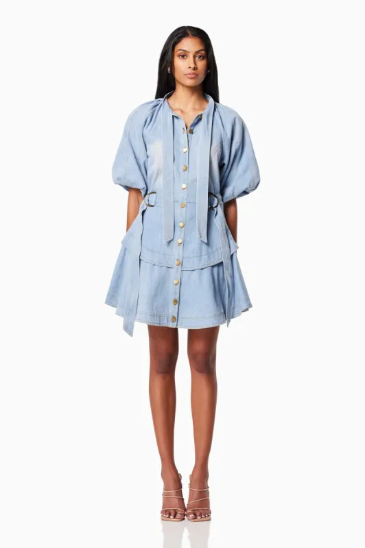 Art Collared Mini Dress In Blue sold by Elliatt