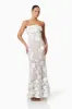 Tiana Floral Maxi Dress in White sold by Elliatt