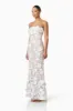 Tiana Floral Maxi Dress in White sold by Elliatt