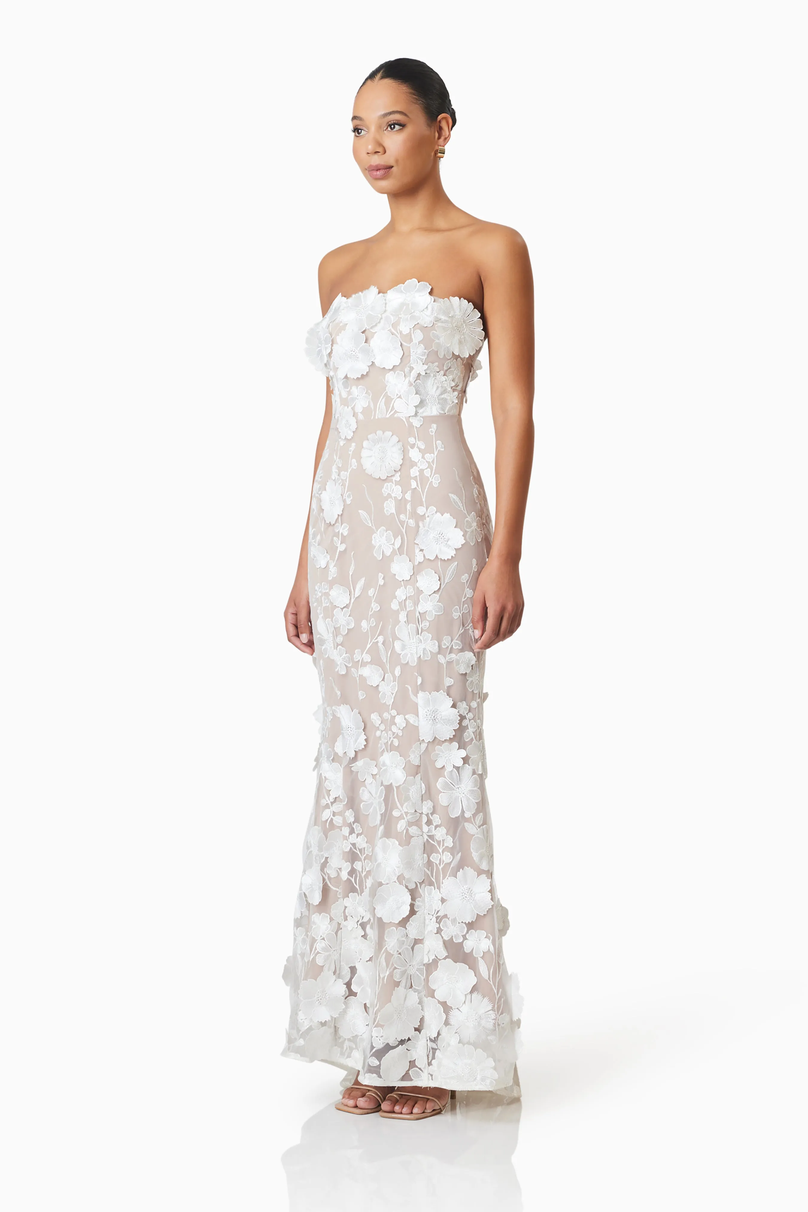 Tiana Floral Maxi Dress in White sold by Elliatt product image thumbnail 3