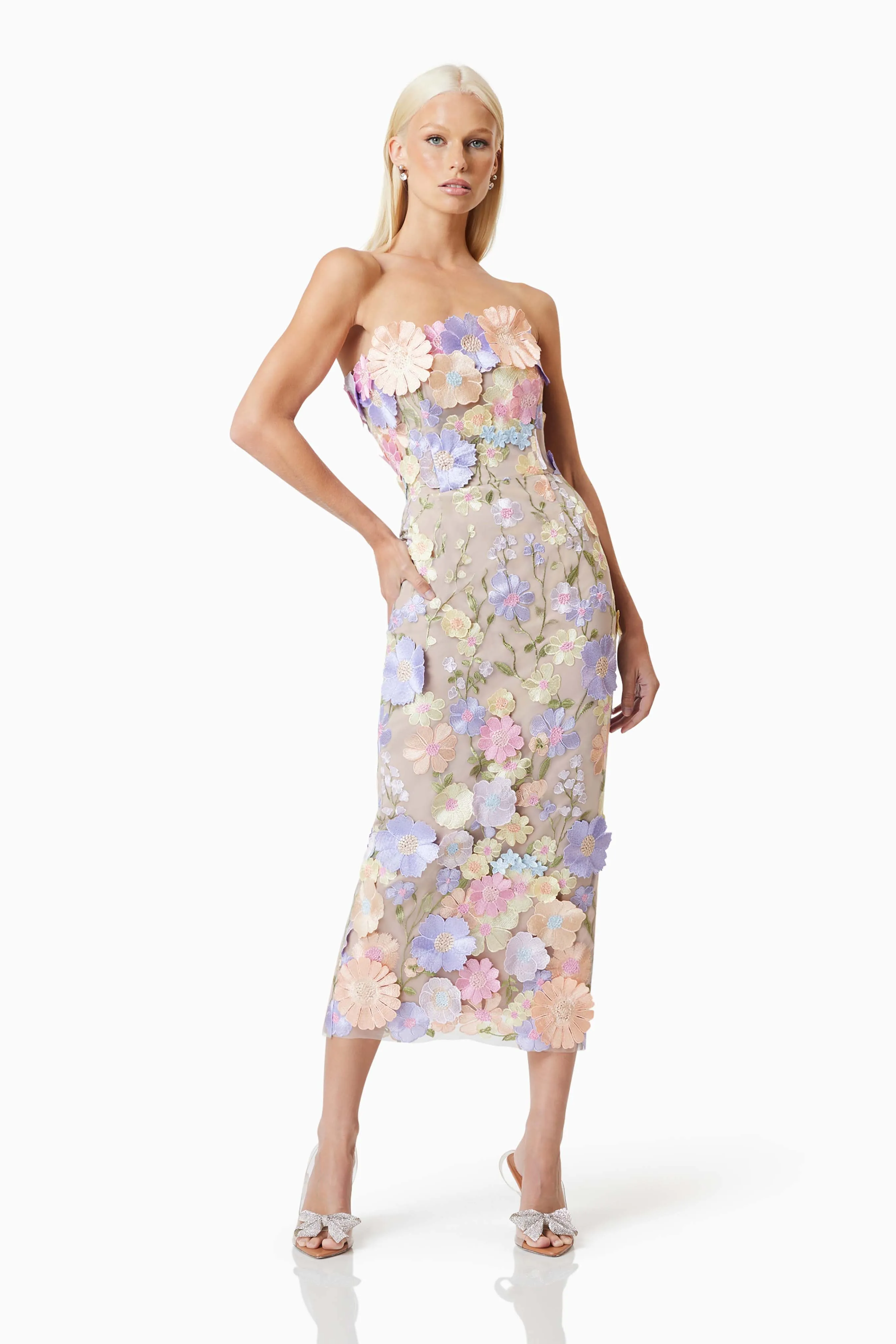 Helena Strapless Midi Dress In Purple sold by Elliatt product image thumbnail 2