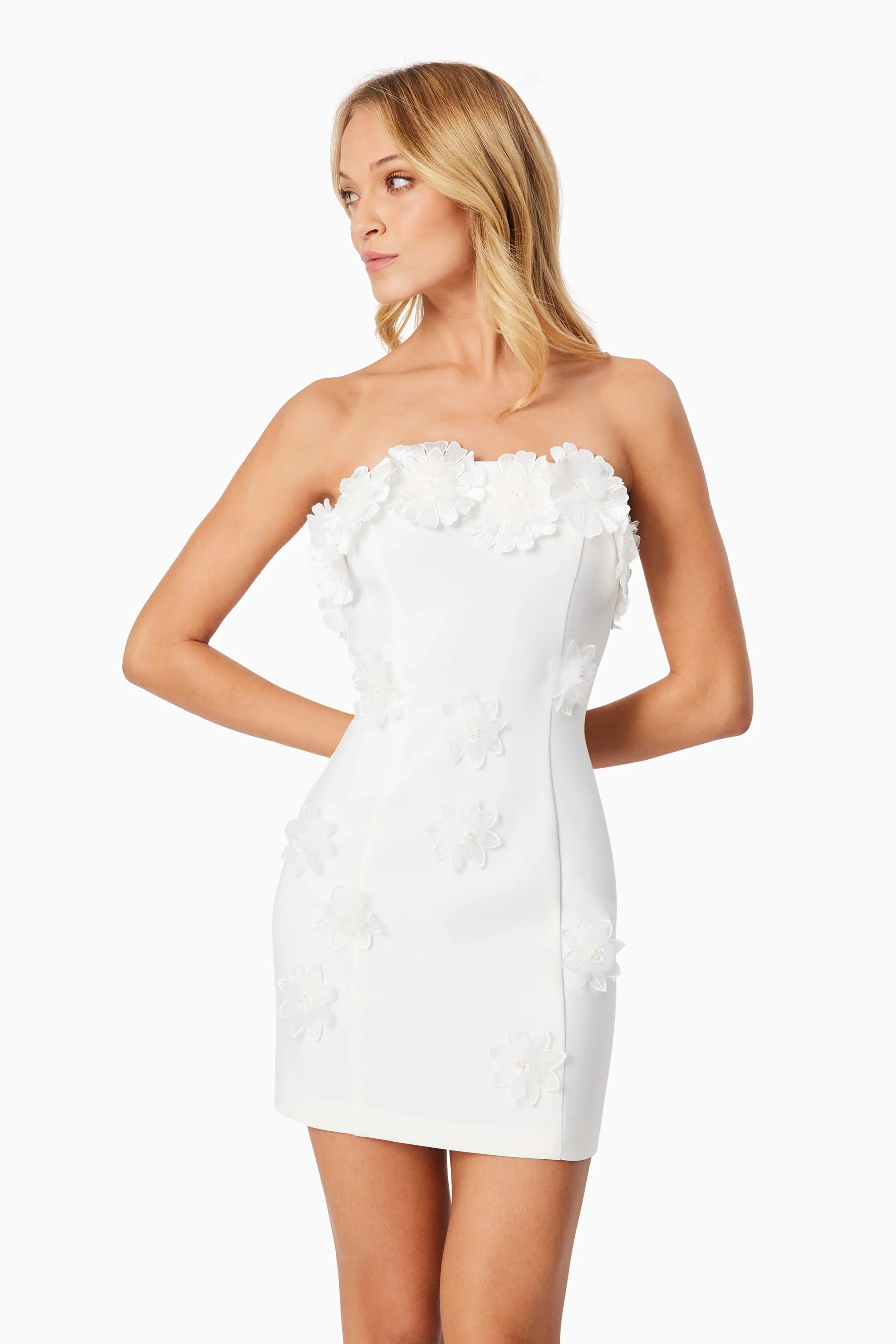 Charlotte Strapless Mini Dress in White sold by Elliatt product image thumbnail 2