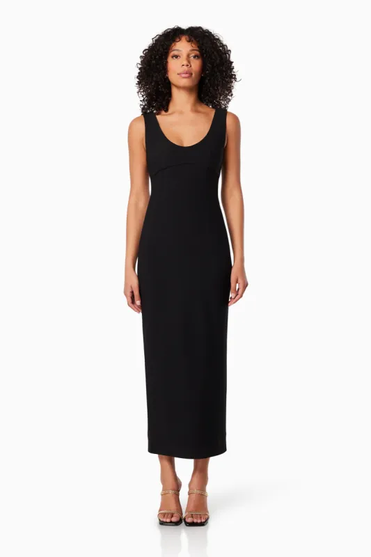 Altea Fitted Midi Dress In Black sold by Elliatt