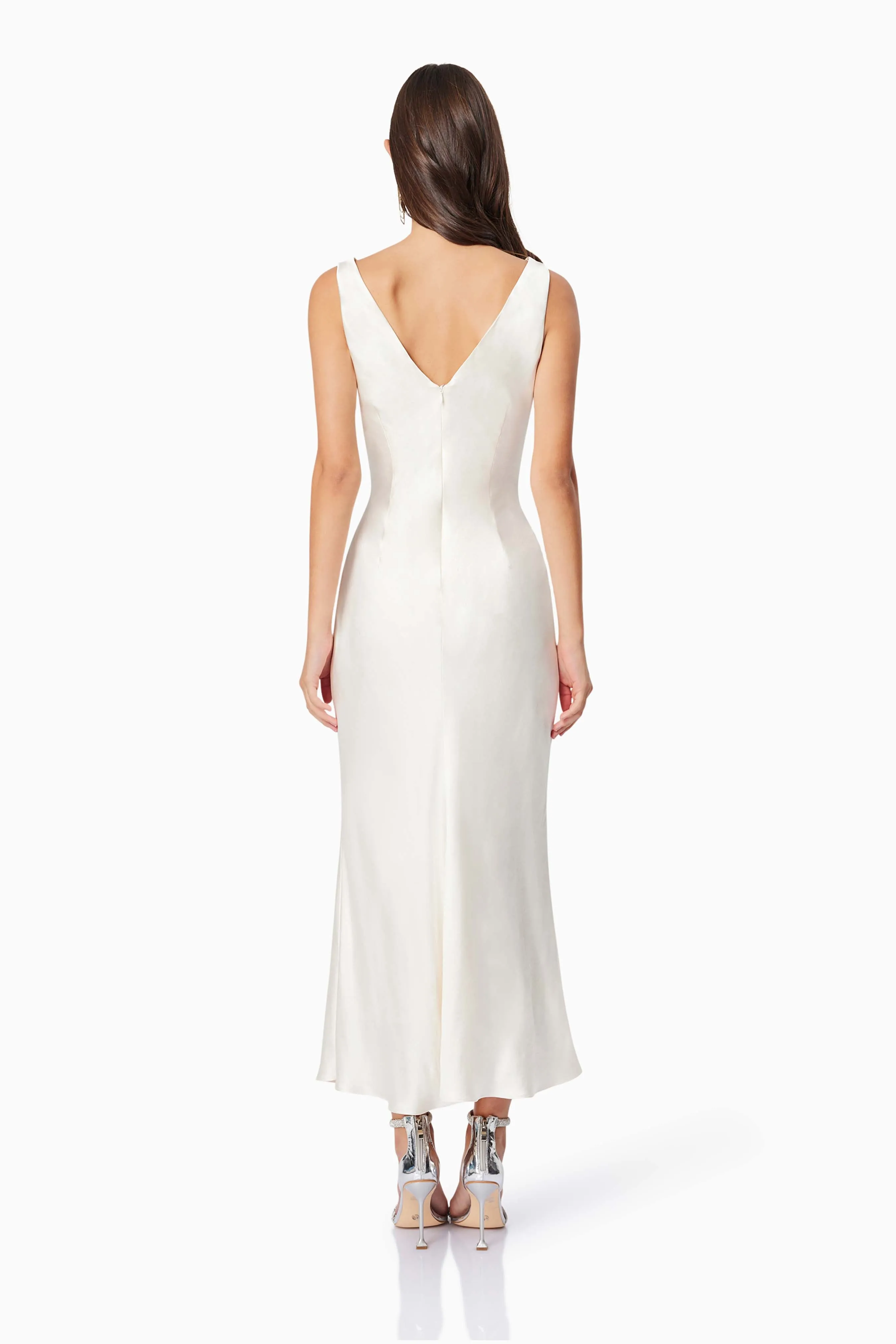 Faith Front Tie Midi Dress in White sold by Elliatt product image thumbnail 5