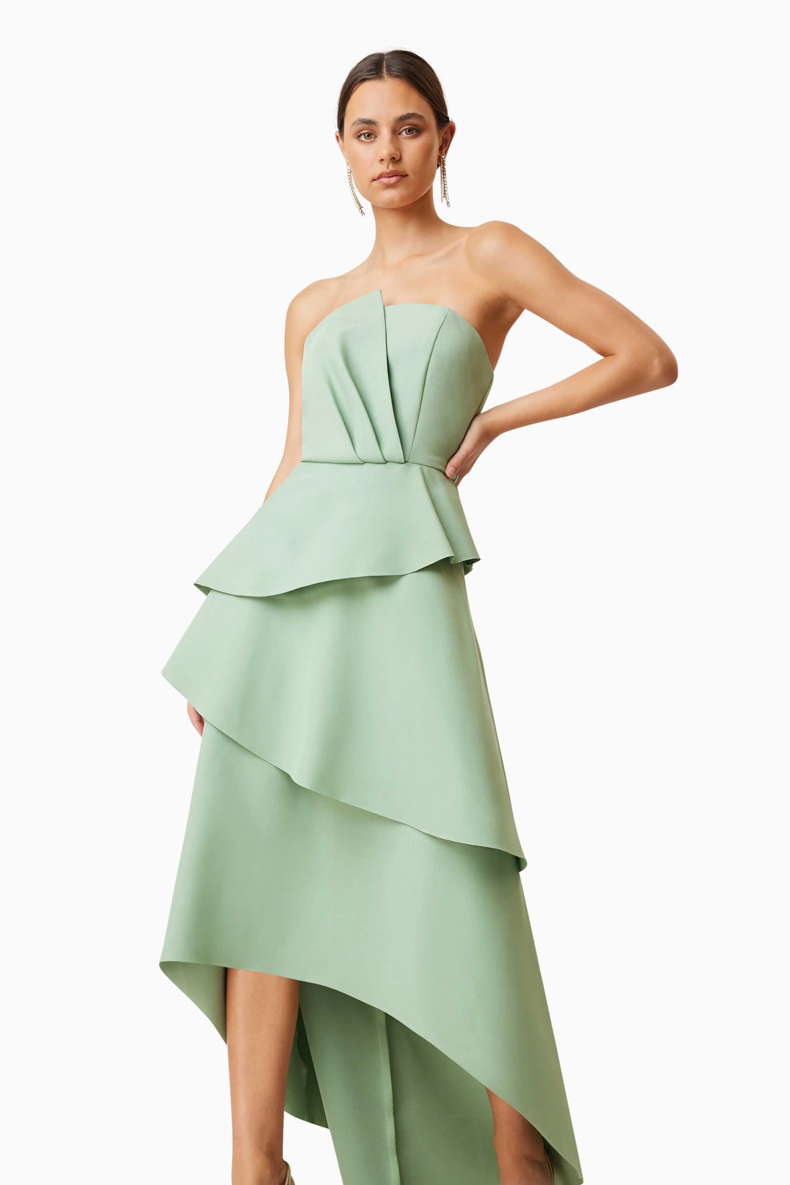Caroline Strapless Maxi Dress In Green sold by Elliatt product image thumbnail 4