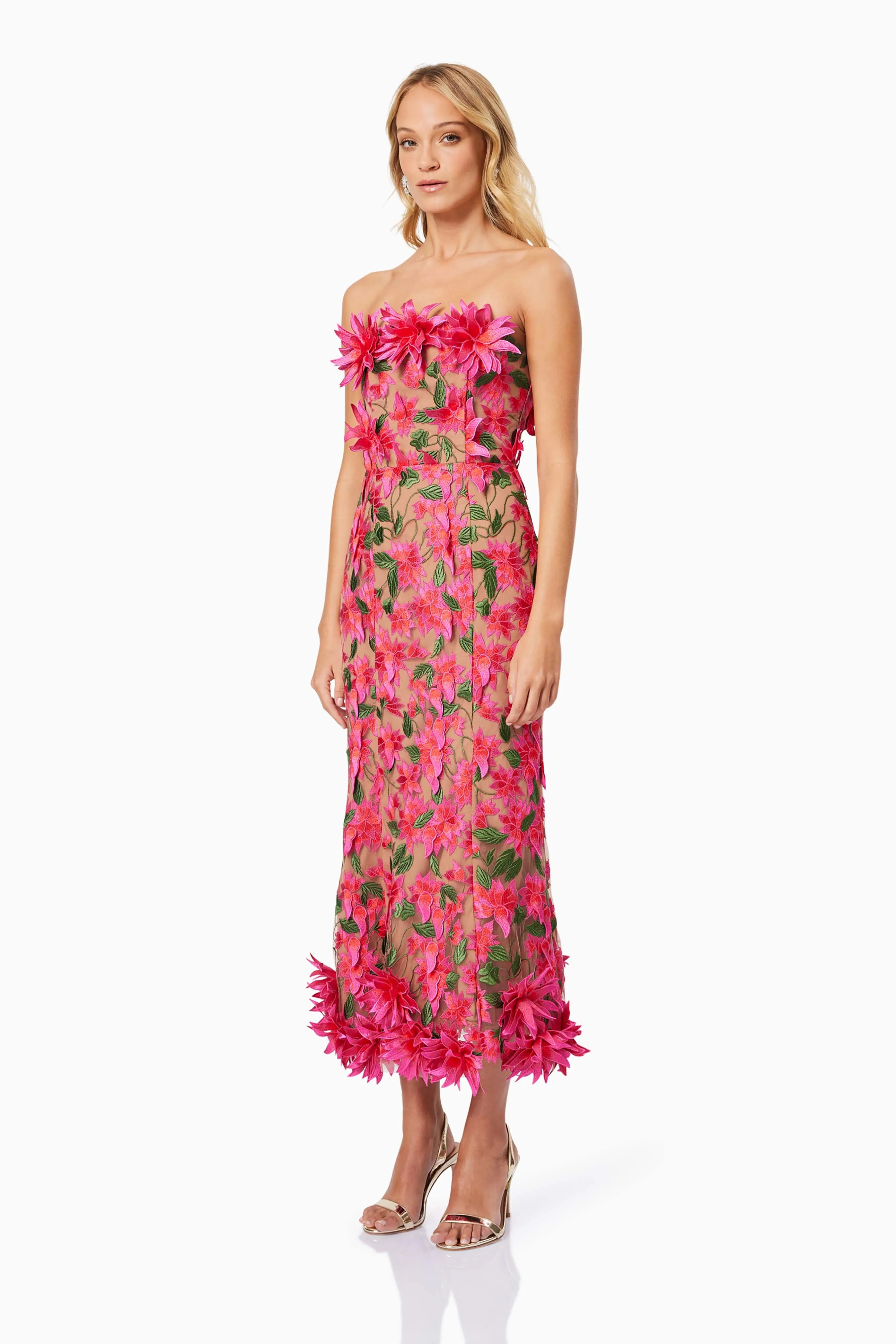 Valentina Midi Cocktail Dress in Pink sold by Elliatt product image thumbnail 3