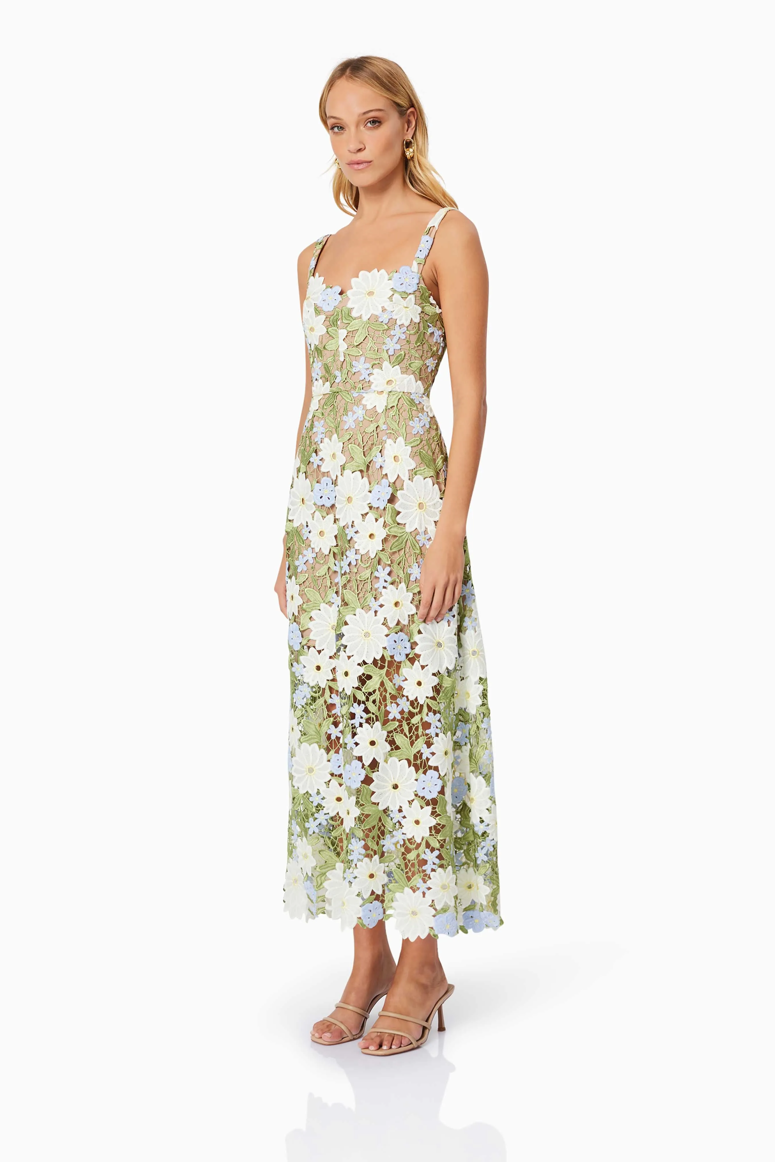 Flora Lace Midi Dress In Green sold by Elliatt product image thumbnail 3