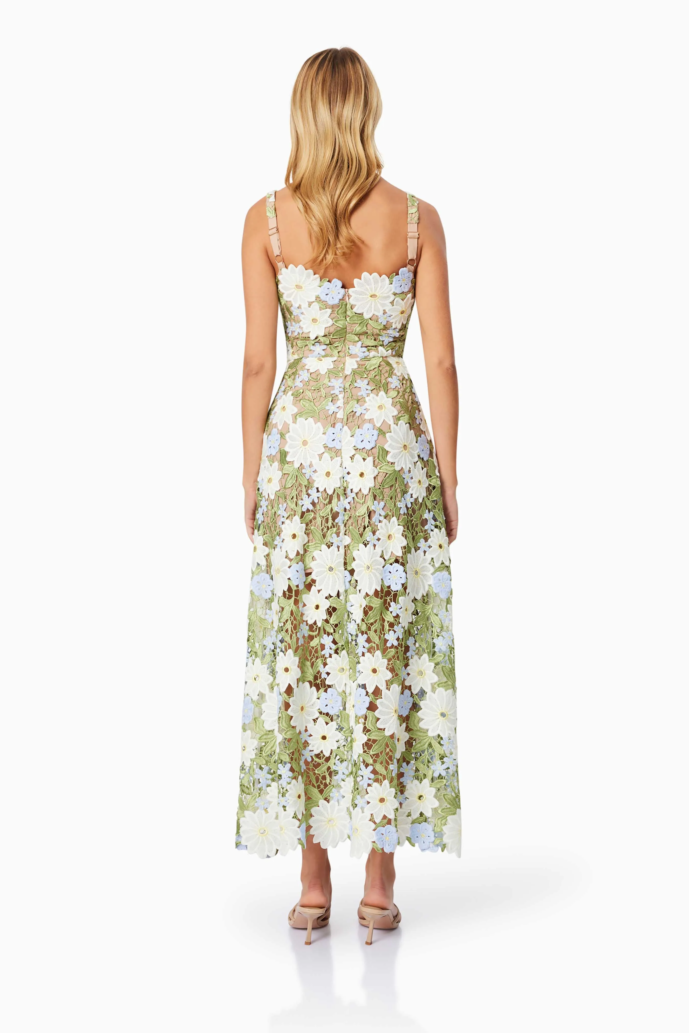 Flora Lace Midi Dress In Green sold by Elliatt product image thumbnail 5
