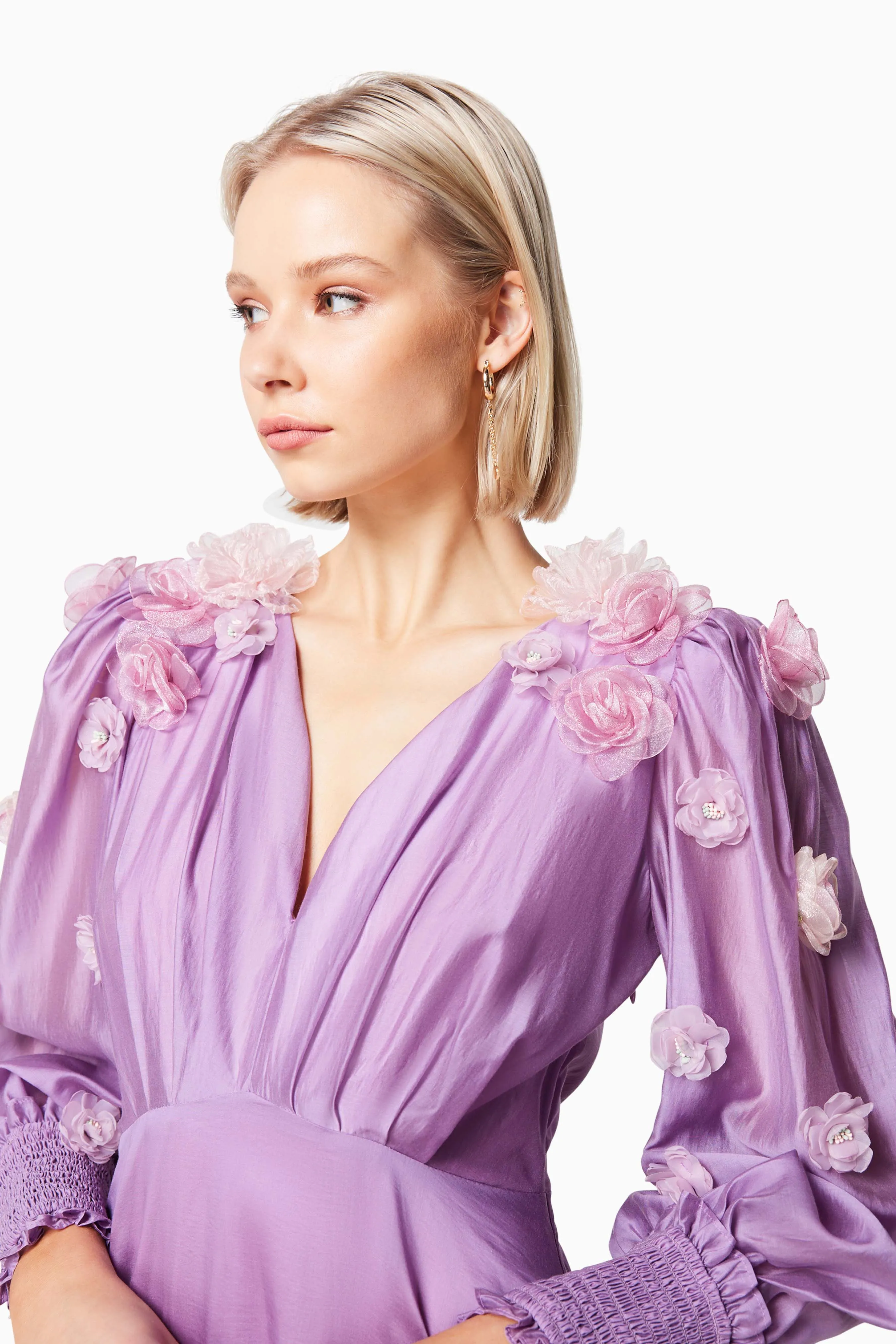Nectar 3D Rosette Maxi Dress In Purple sold by Elliatt product image thumbnail 2