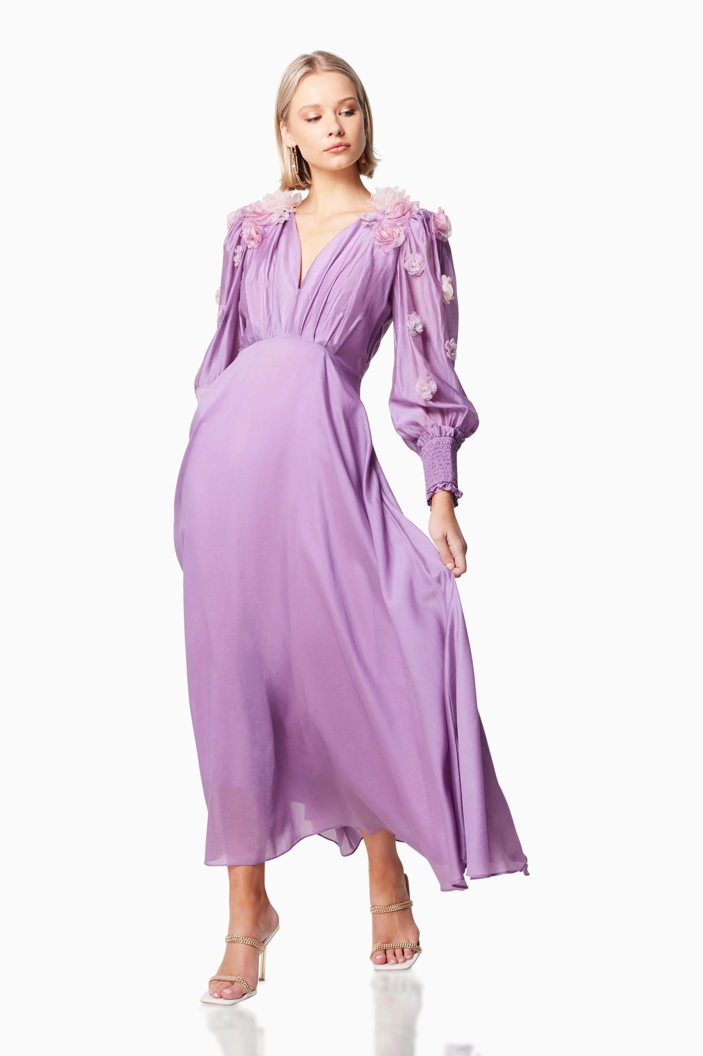 Nectar 3D Rosette Maxi Dress In Purple sold by Elliatt product image thumbnail 4