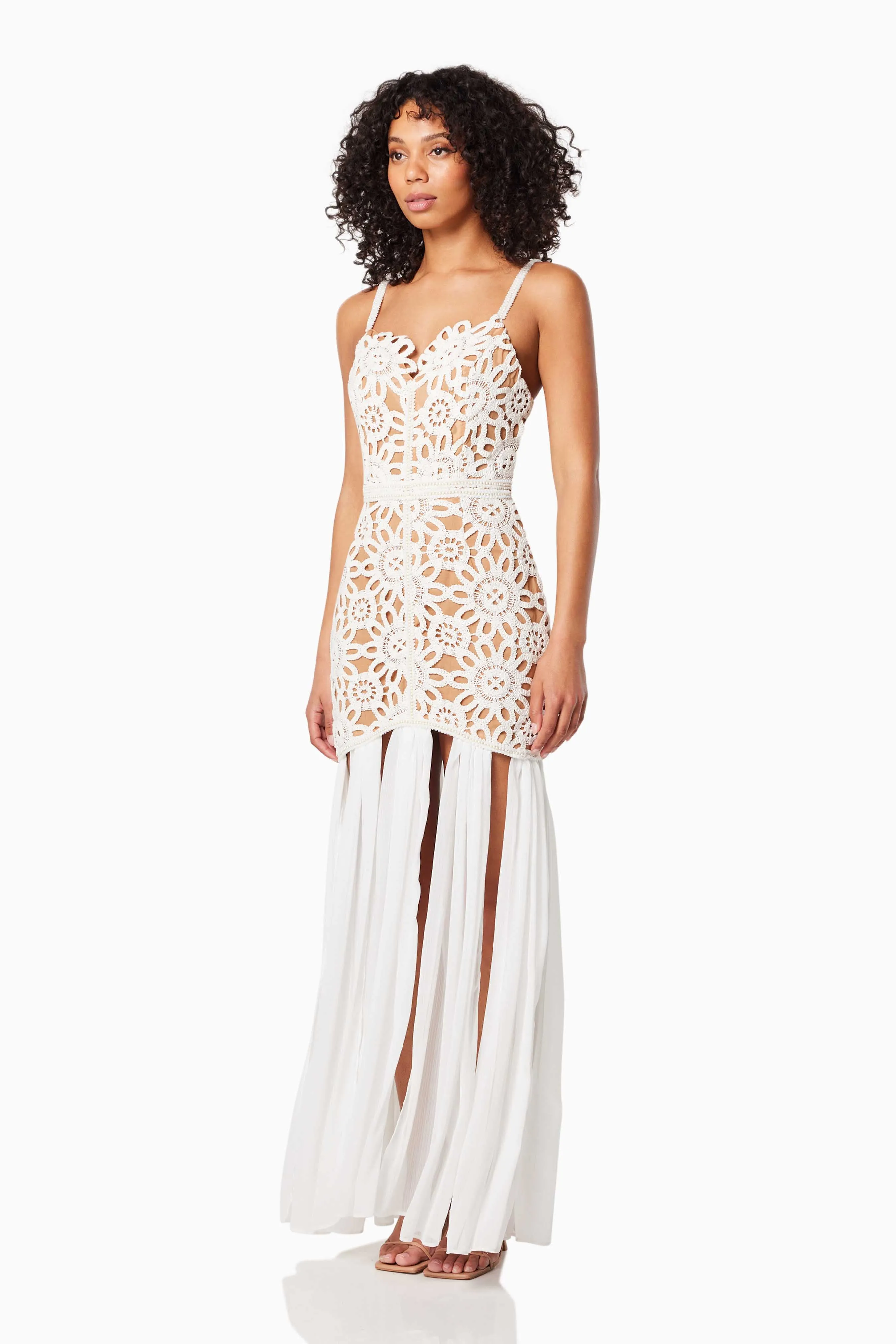 Sensory Pearl Trimmed Gown In White sold by Elliatt product image thumbnail 3