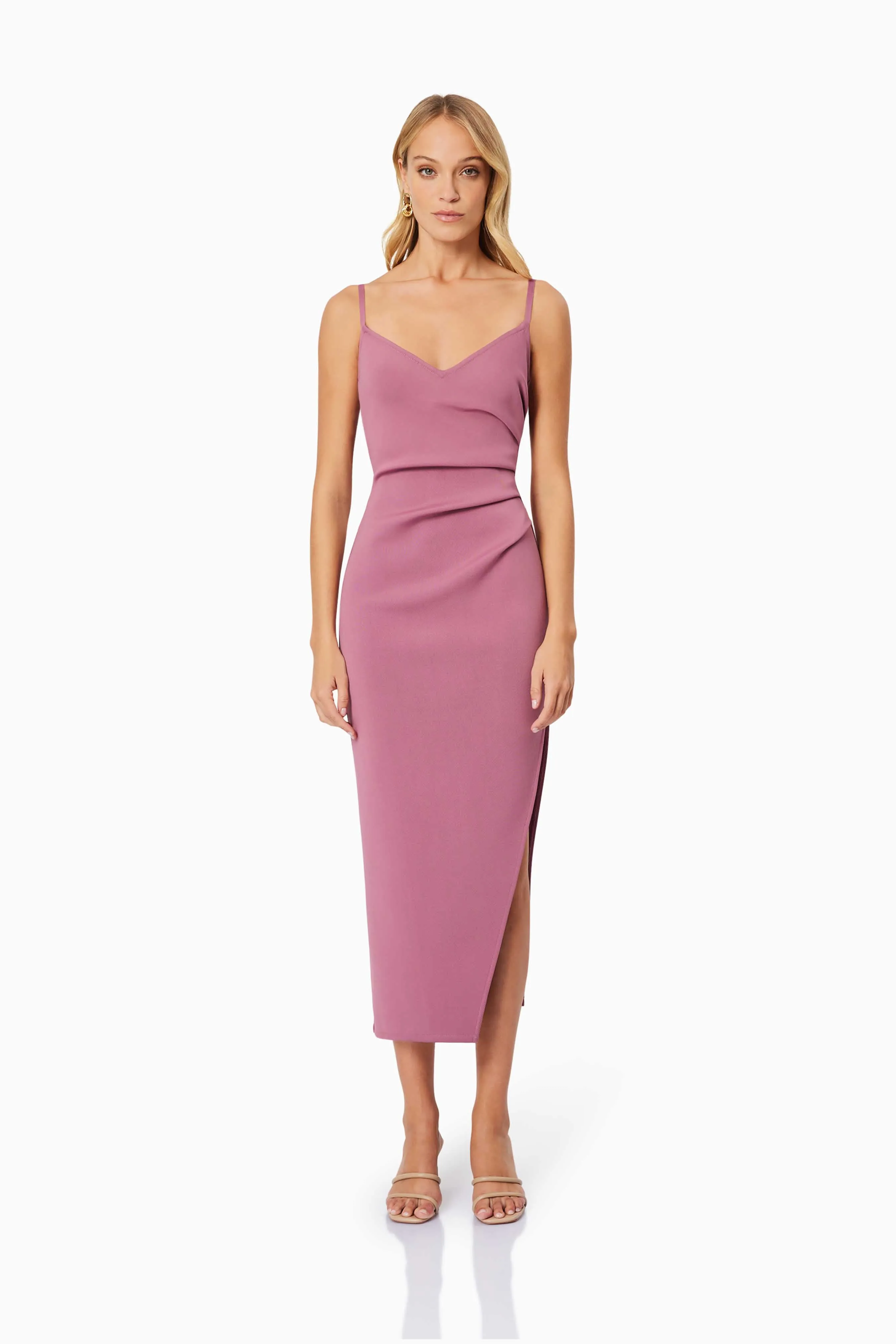 Vera Fitted Maxi Dress In Pink sold by Elliatt